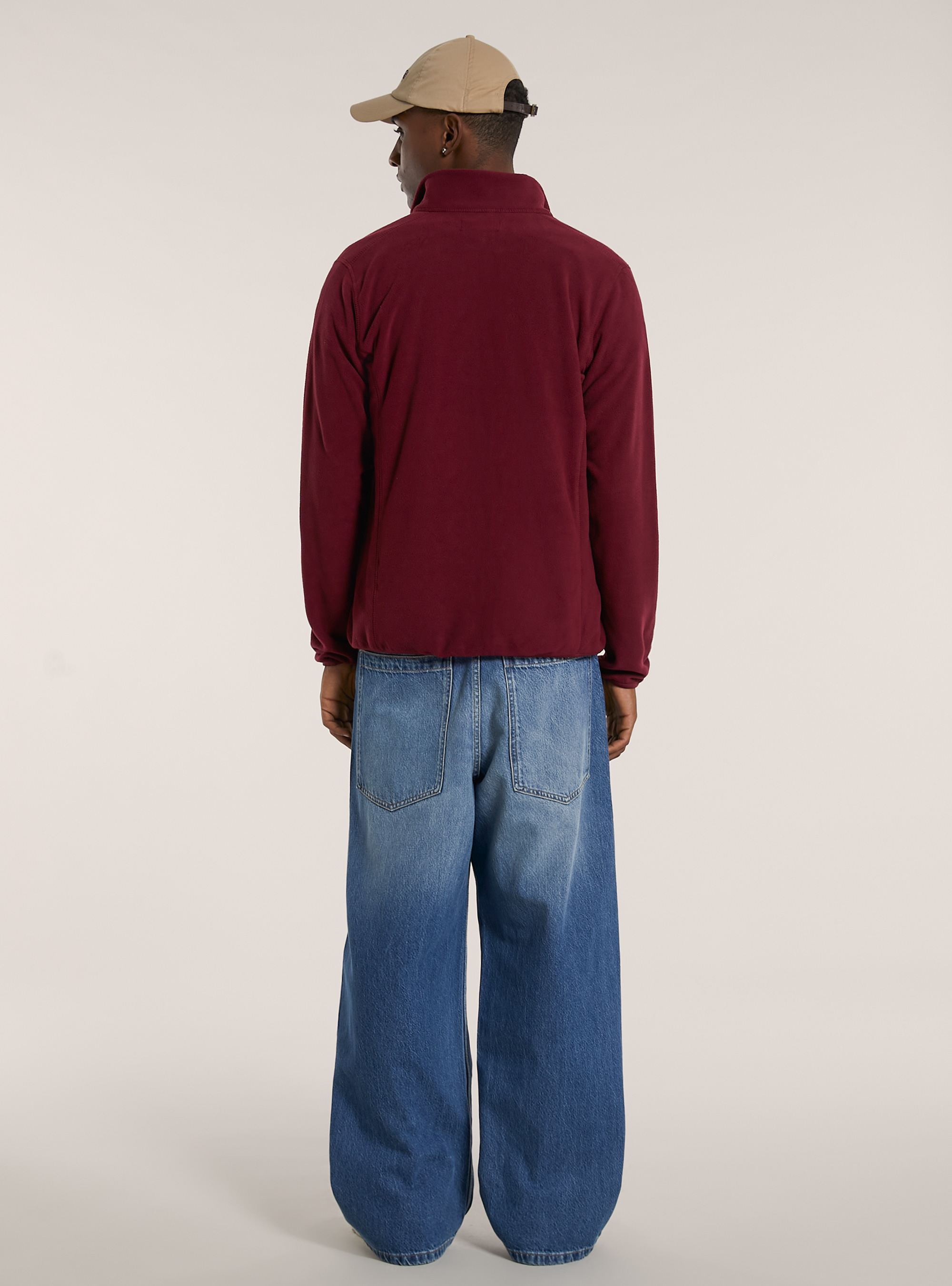 Cardigan polar fleece, BO2 BORDEAUX MEDIUM