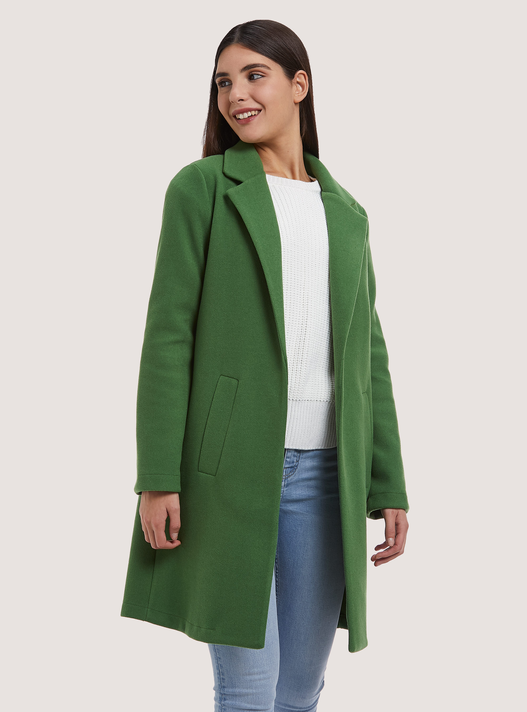 Open gauze knit coat, GN3 GREEN LIGHT