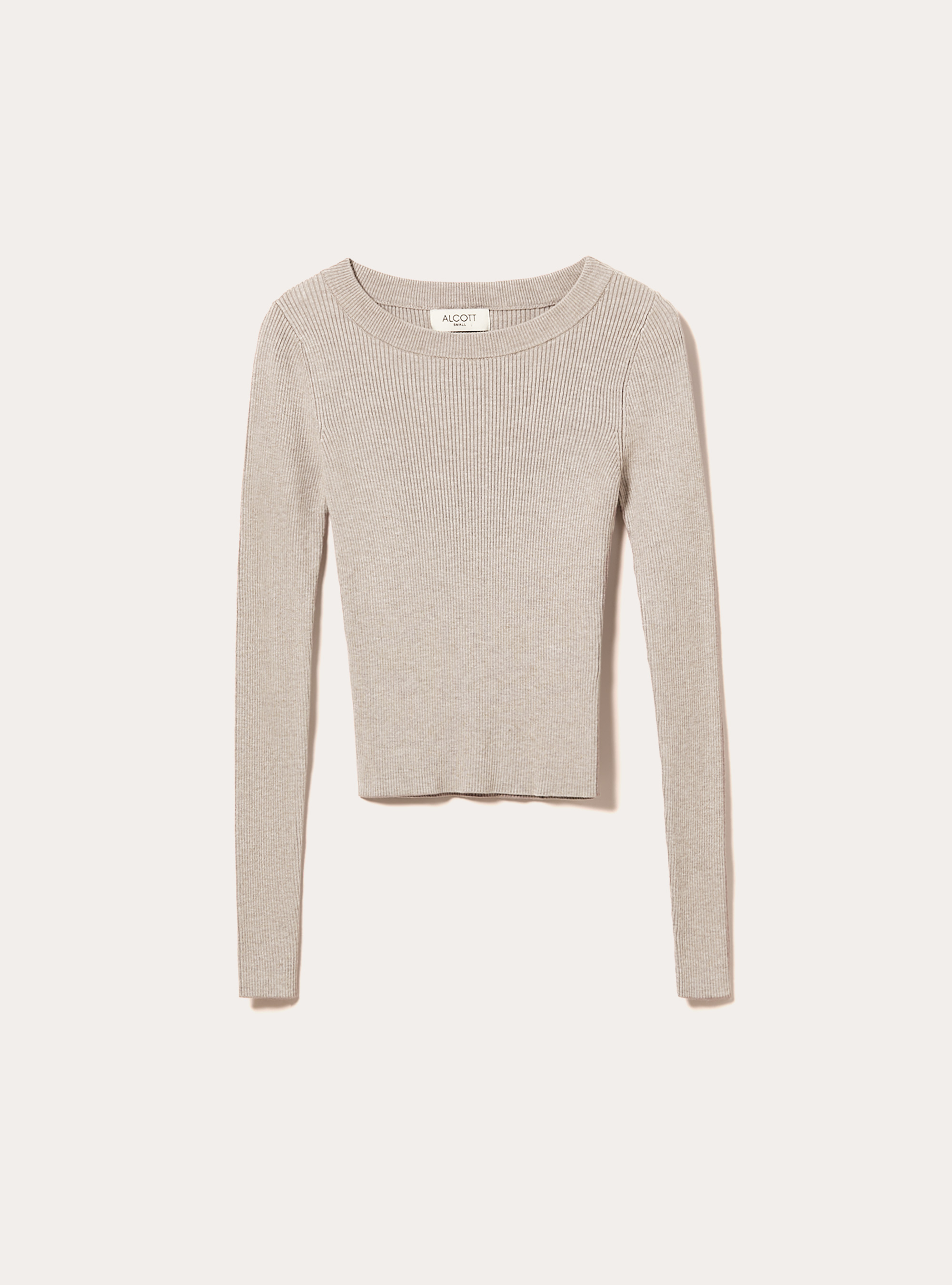 Lightweight ribbed knit, MBG2 BEIGE MEL MED