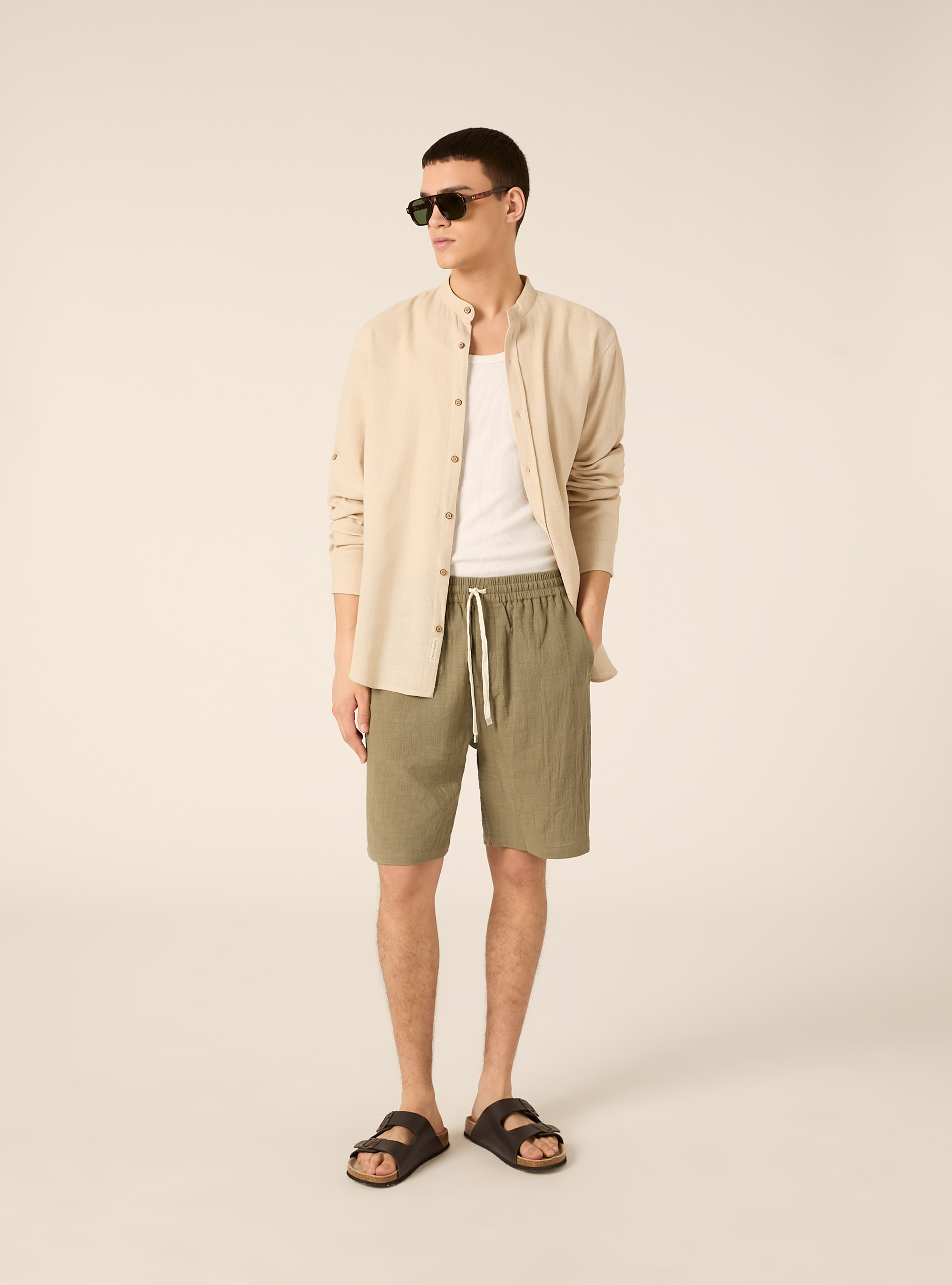 Bermuda in cotone con laccio in vita, KY2 KAKY MEDIUM