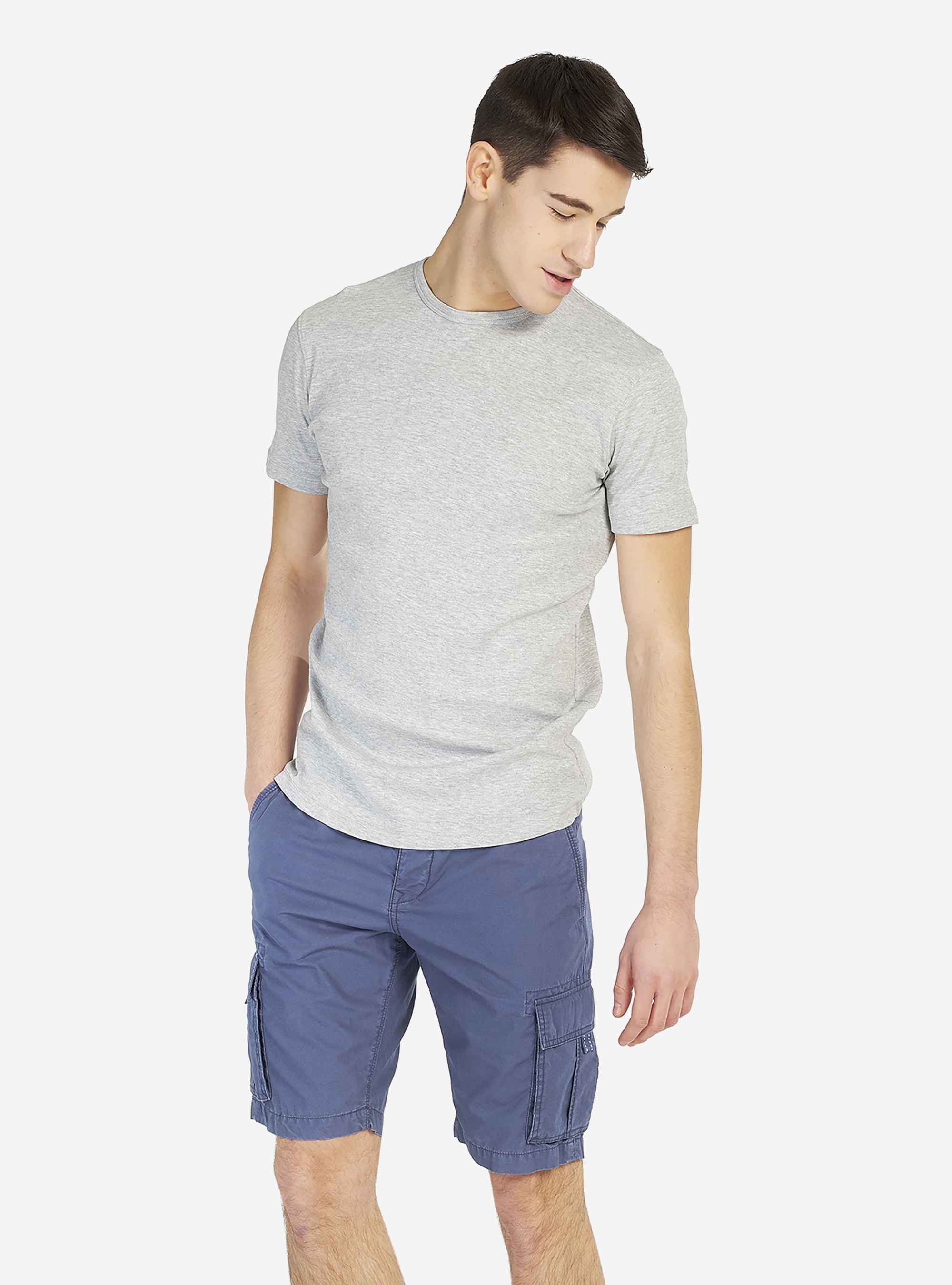 Camisa cómoda elástica, GRIS CLARO MELANGE