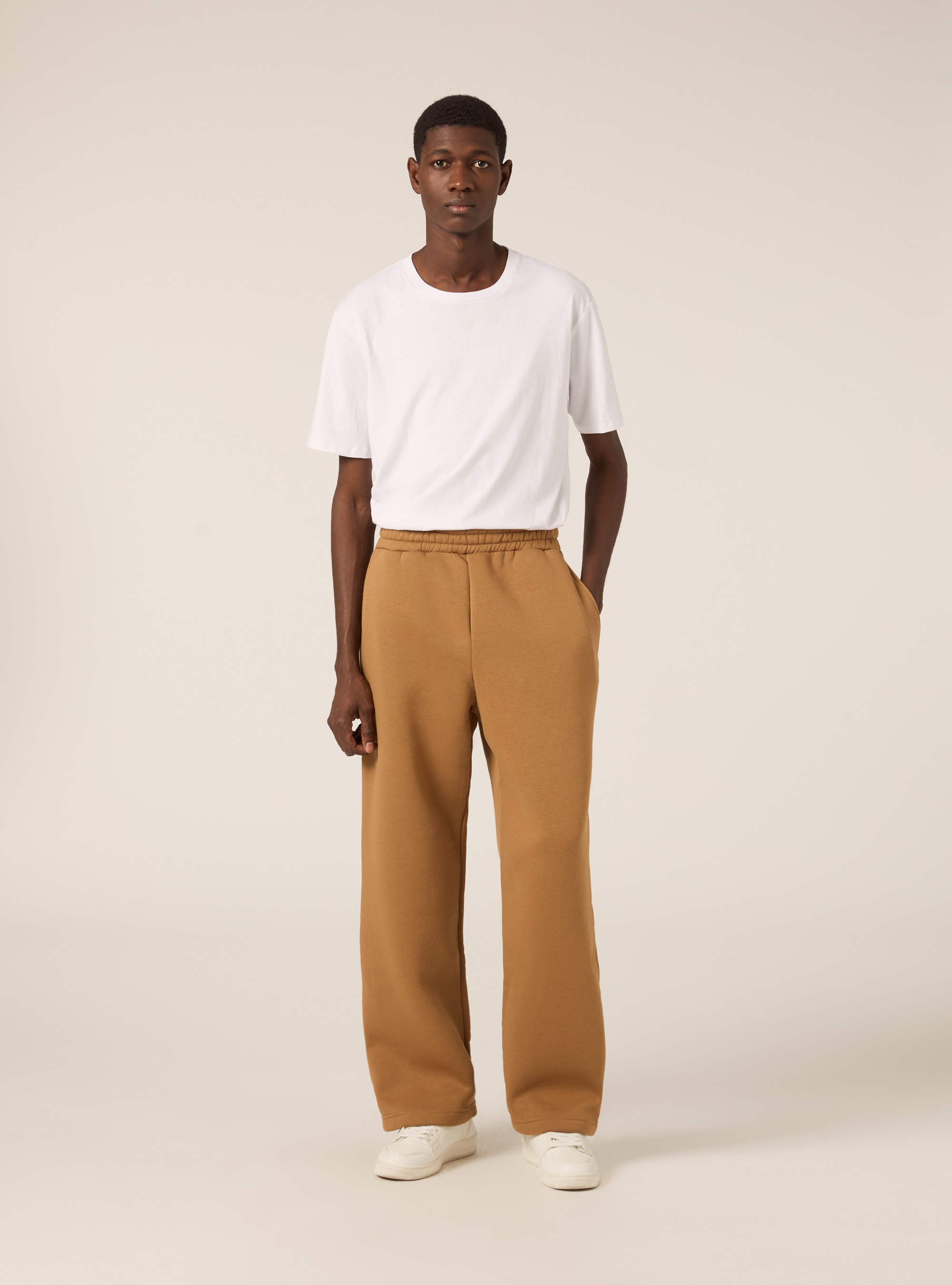 Loose fit fleece trousers, MTB2 TOBACCO MEL MED