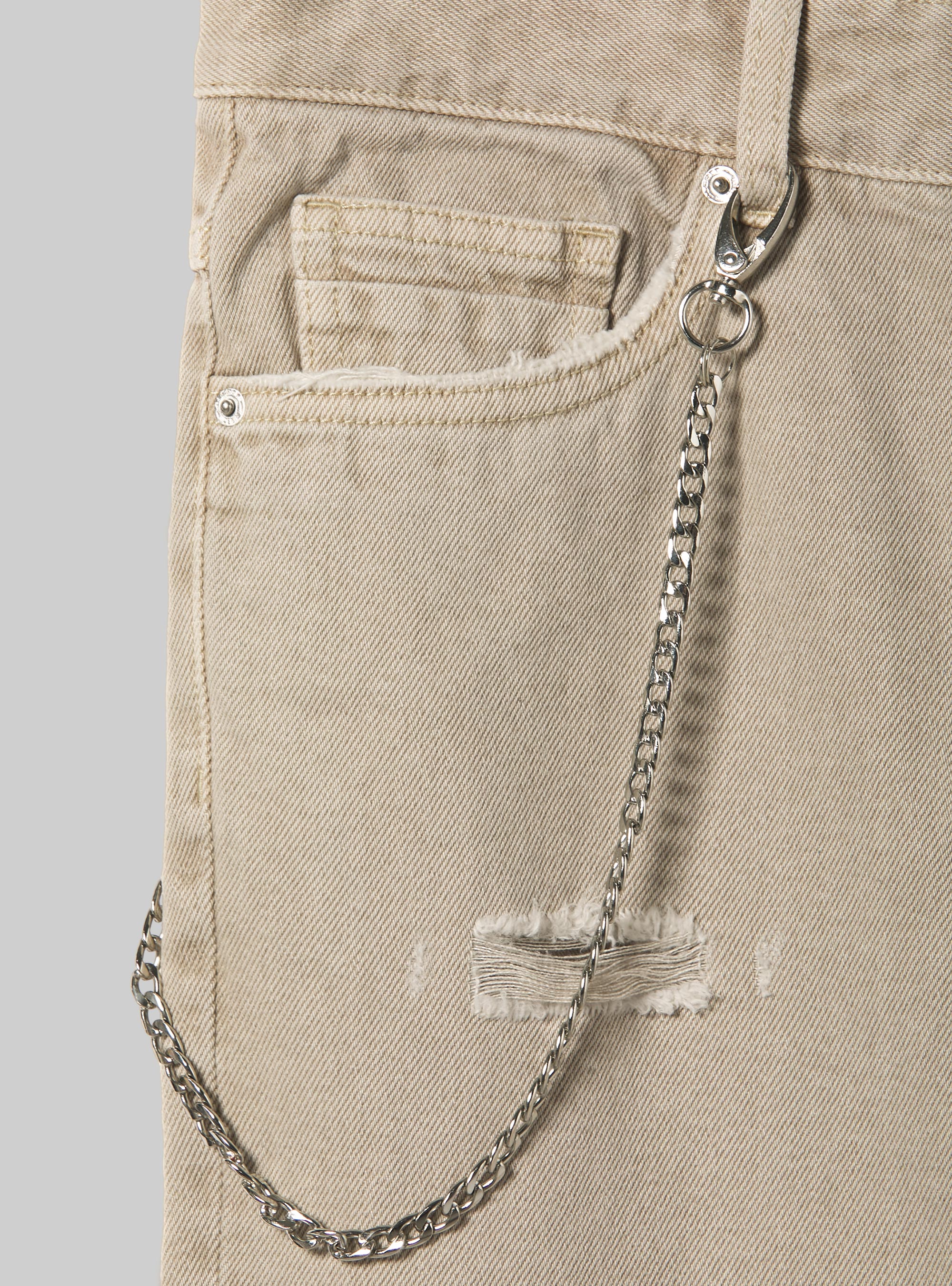 Relaxed fit jeans with chain, BG3 BEIGE LIGHT