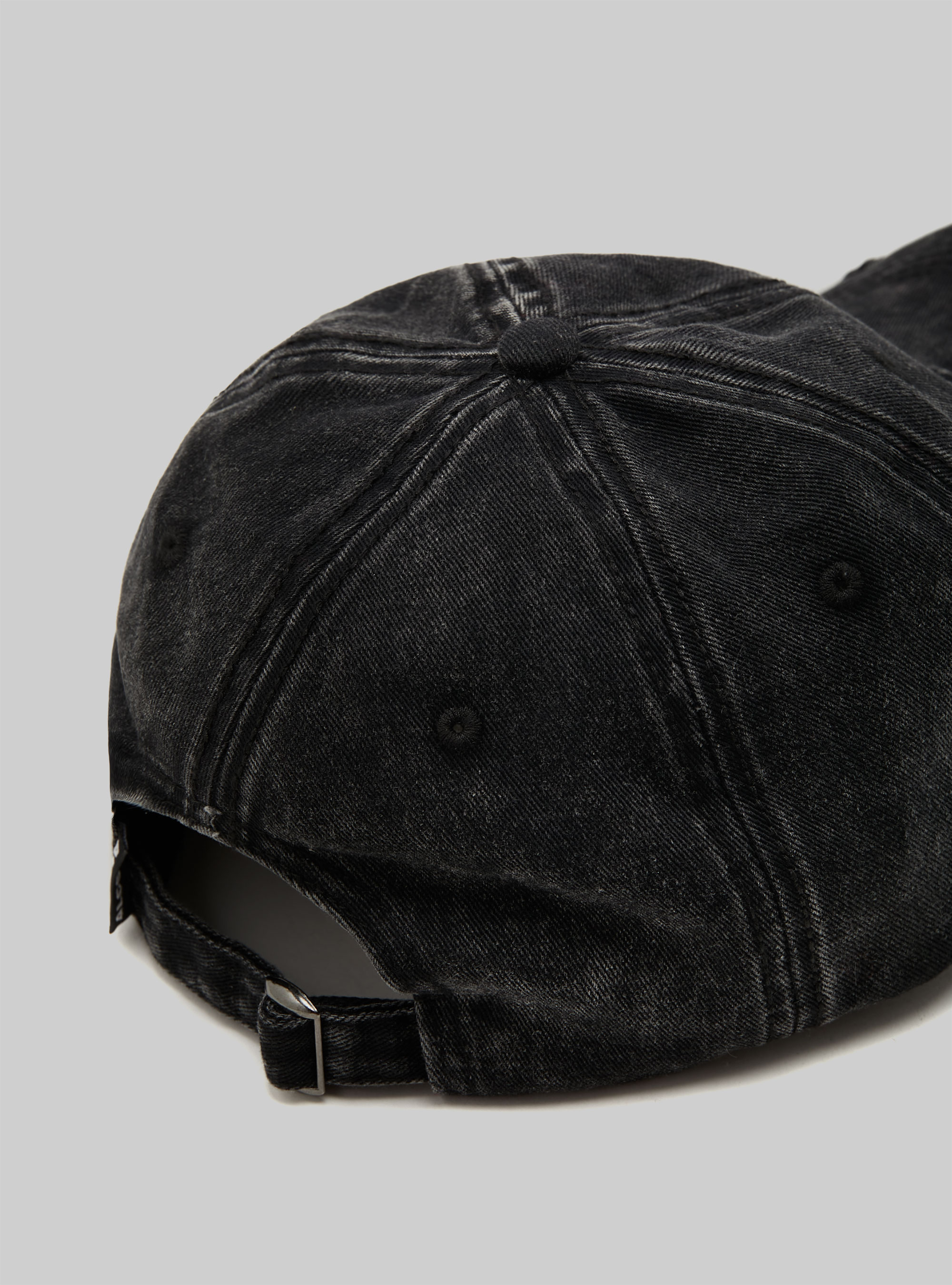 Casquette en denim délave, BK1 BLACK