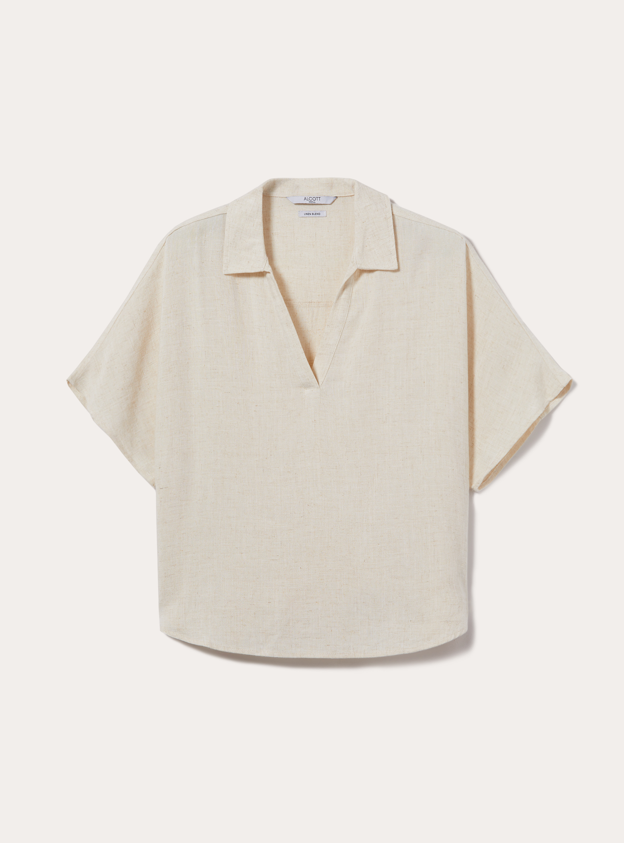 Linen-blend blouse, MBG3 BEIGE MEL LIGHT