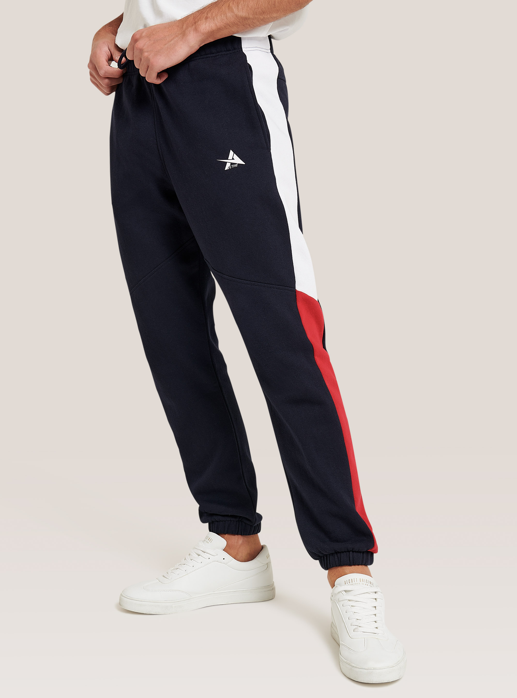 Plush trousers with print, BLUE NAVY