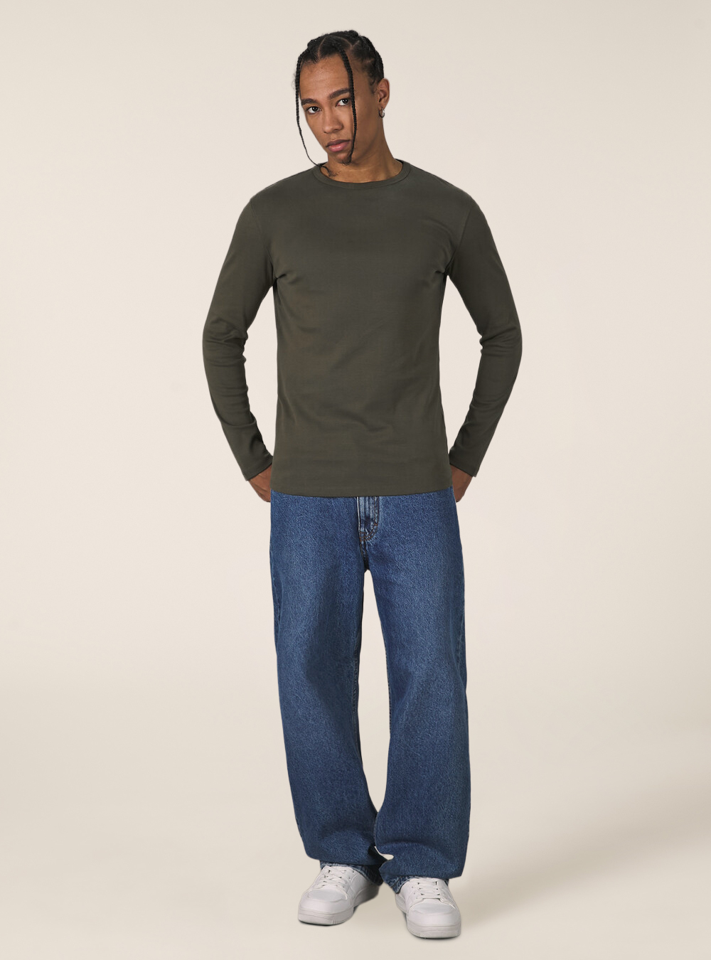 Maglietta a maniche lunghe in cotone, KY2 KAKY MEDIUM