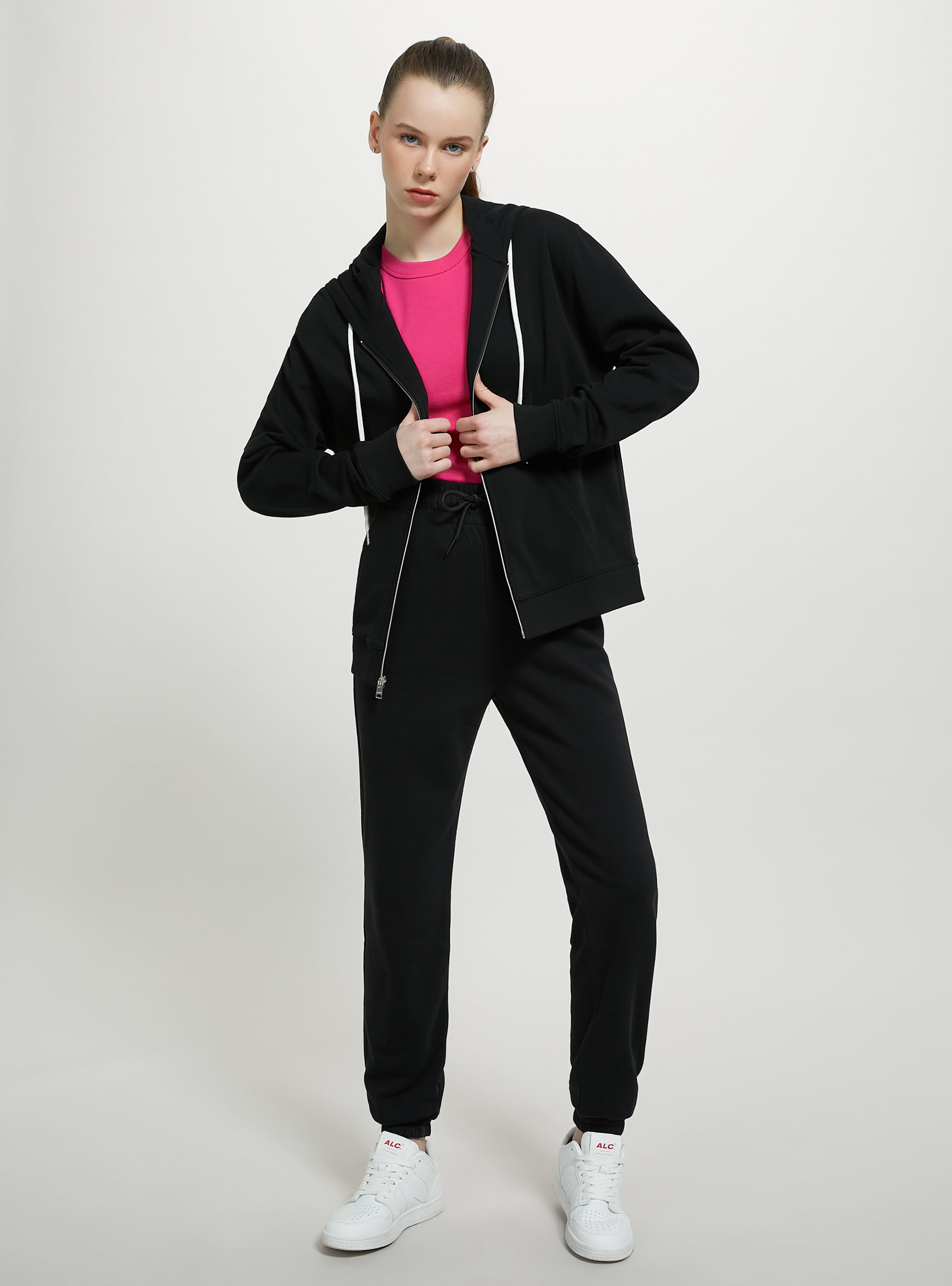 Plush jogger trousers, BK1 BLACK