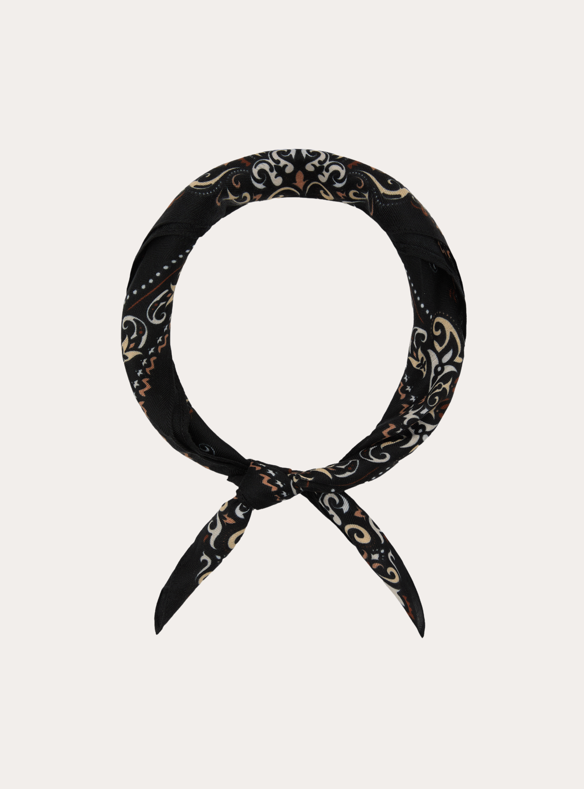 Sciarpa foulard stampa paisley, BK2 BLACK MEDIUM
