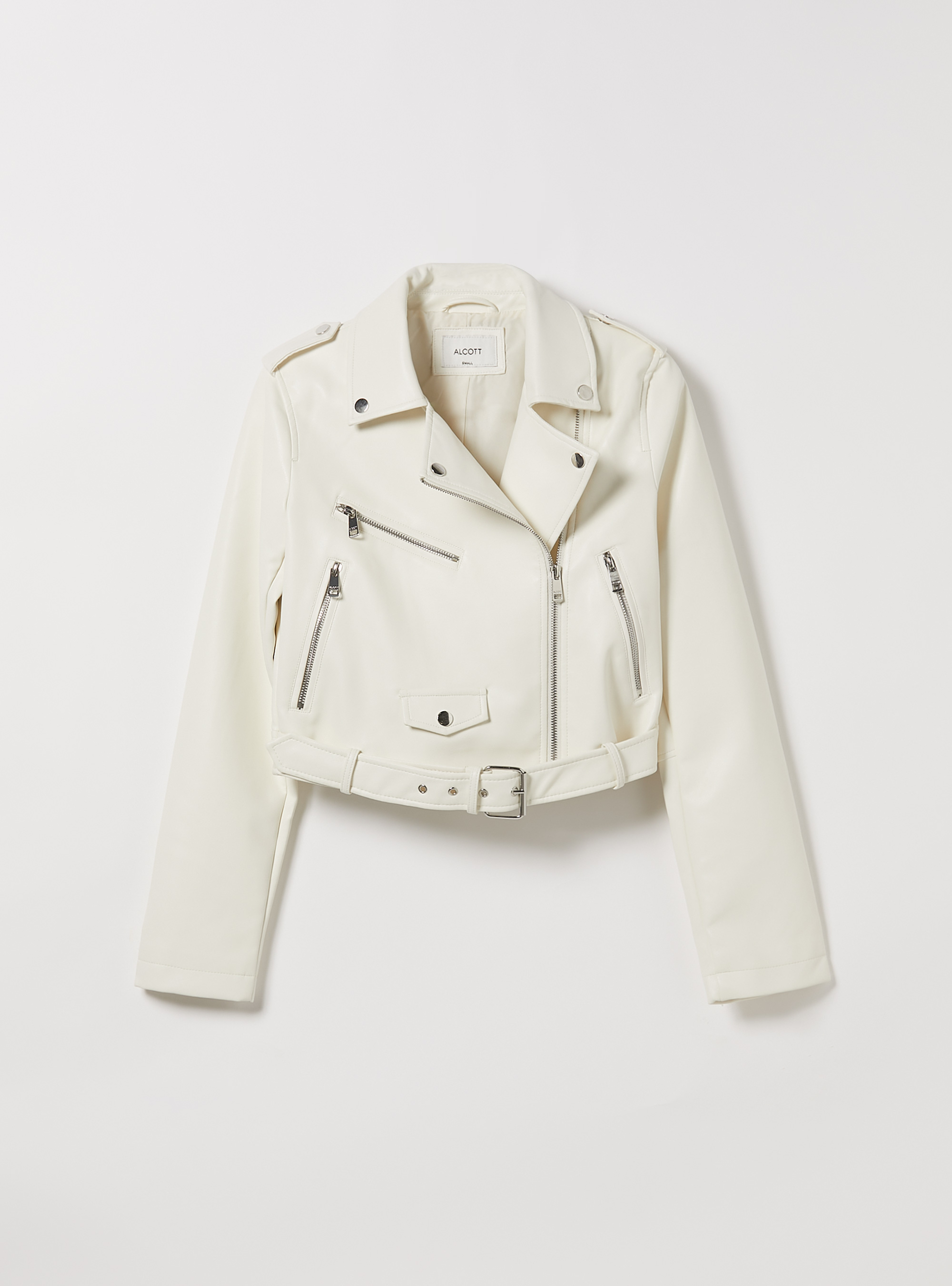 Cazadora biker efecto piel, WH2 WHITE