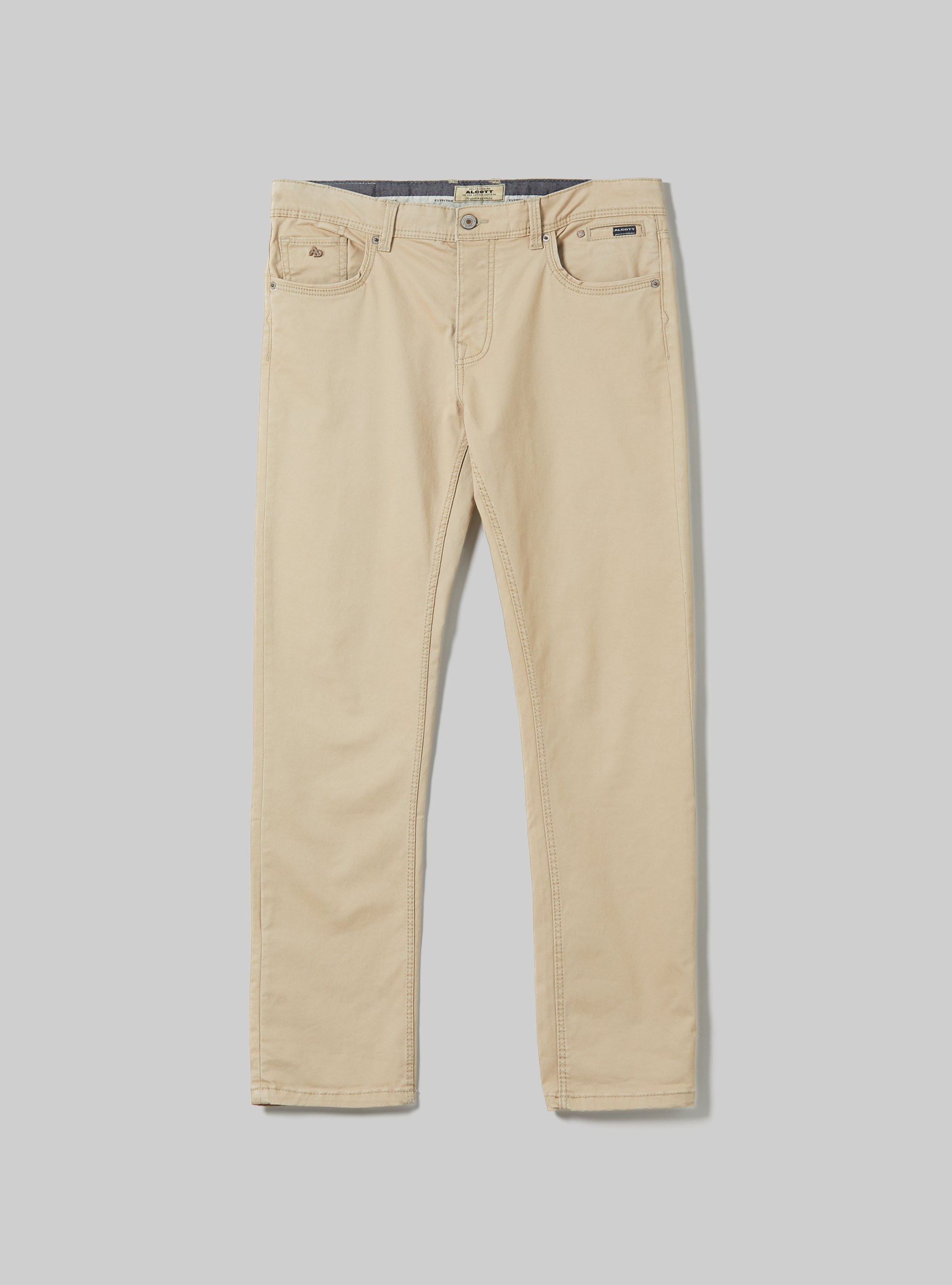 Skinny fit cotton trousers, BG2 BEIGE MEDIUM