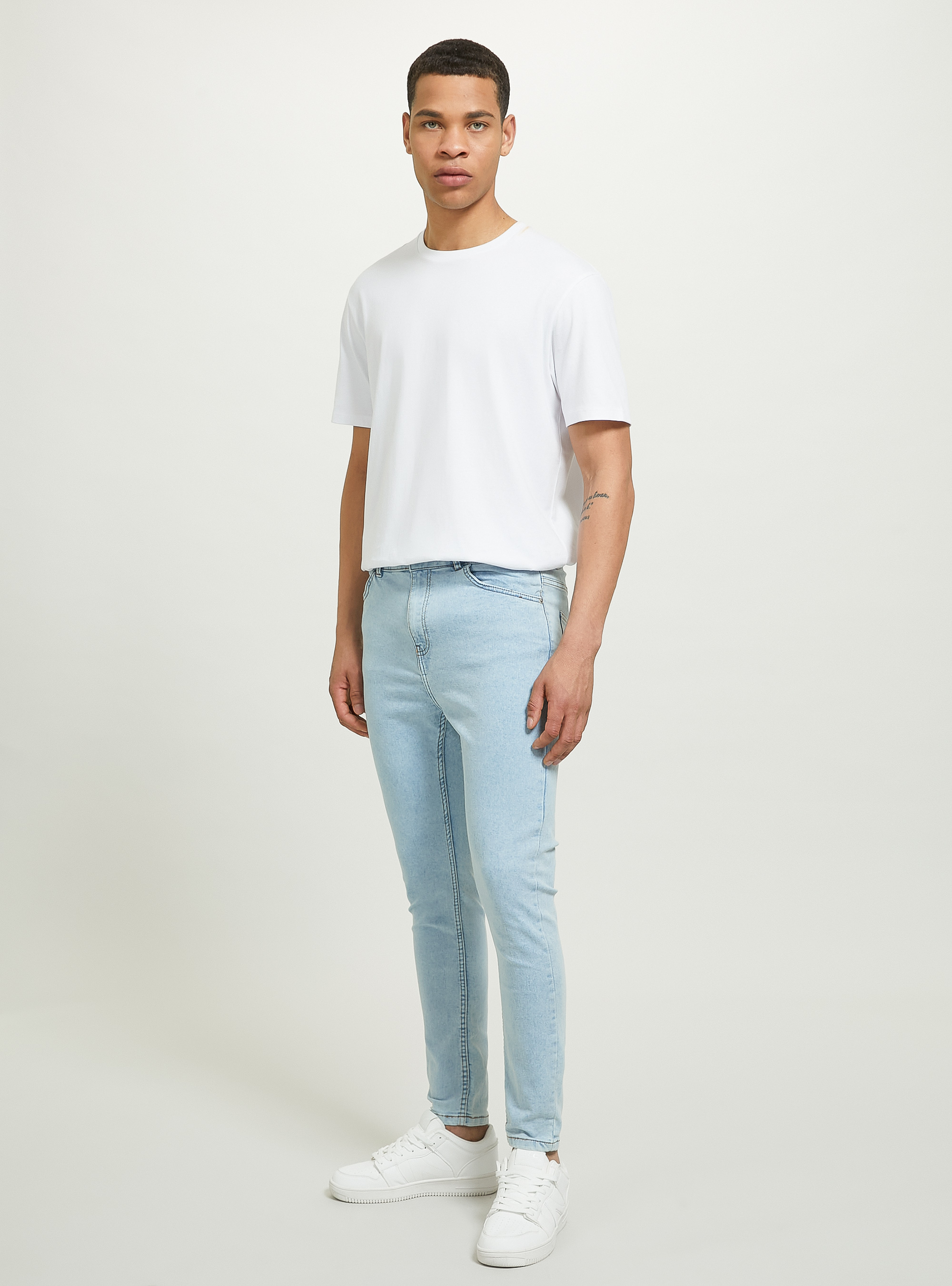 Jean en denim stretch super skinny fit, D007 LIGHT AZURE