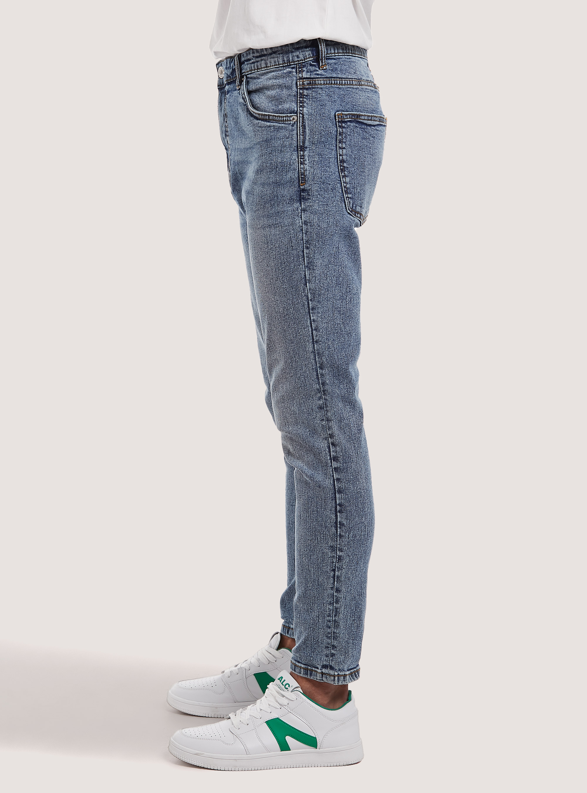 Stretch denim carrot fit jeans, D006 AZURE
