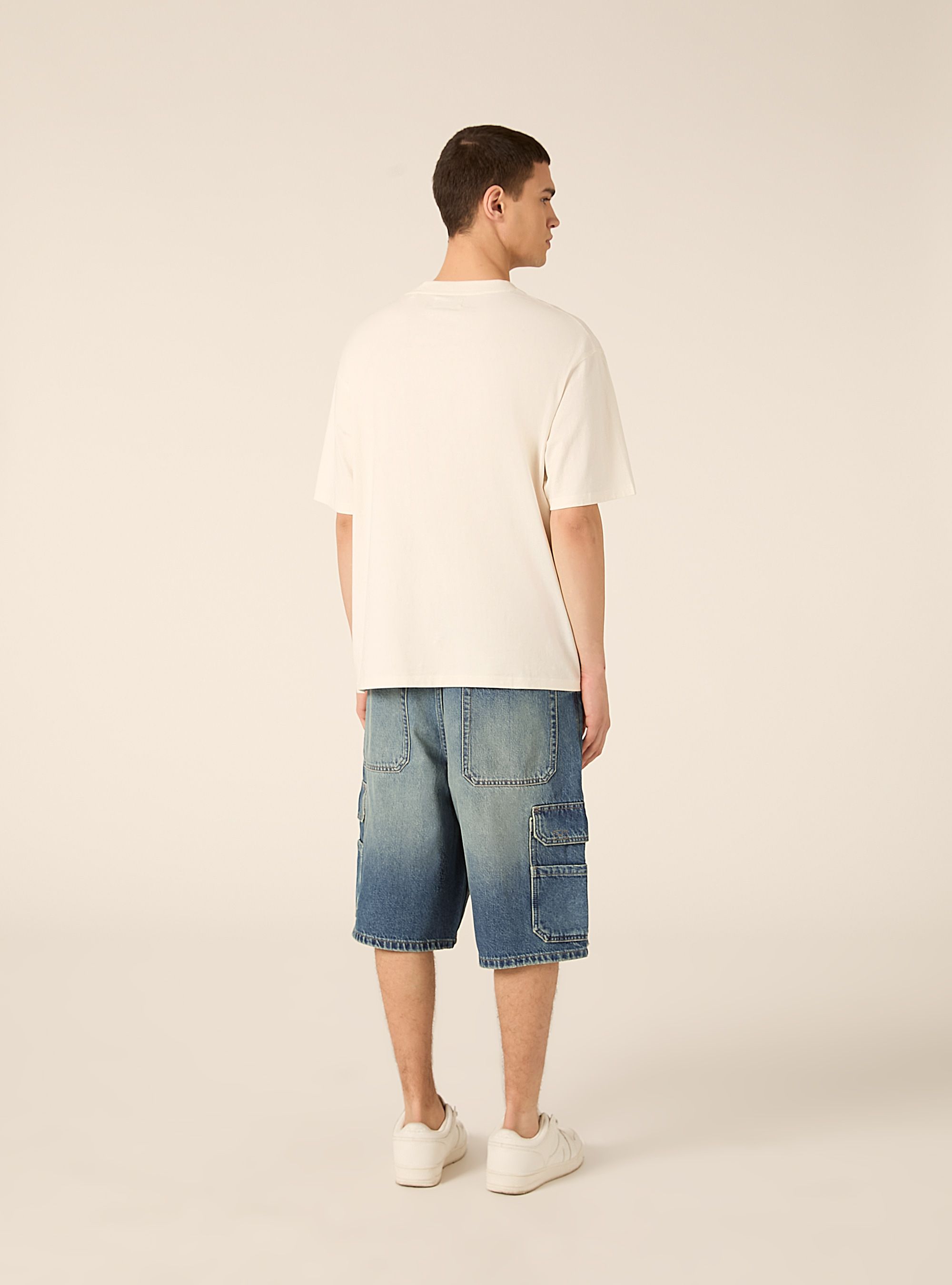 Bermuda baggy cargo indenim, D006 AZURE