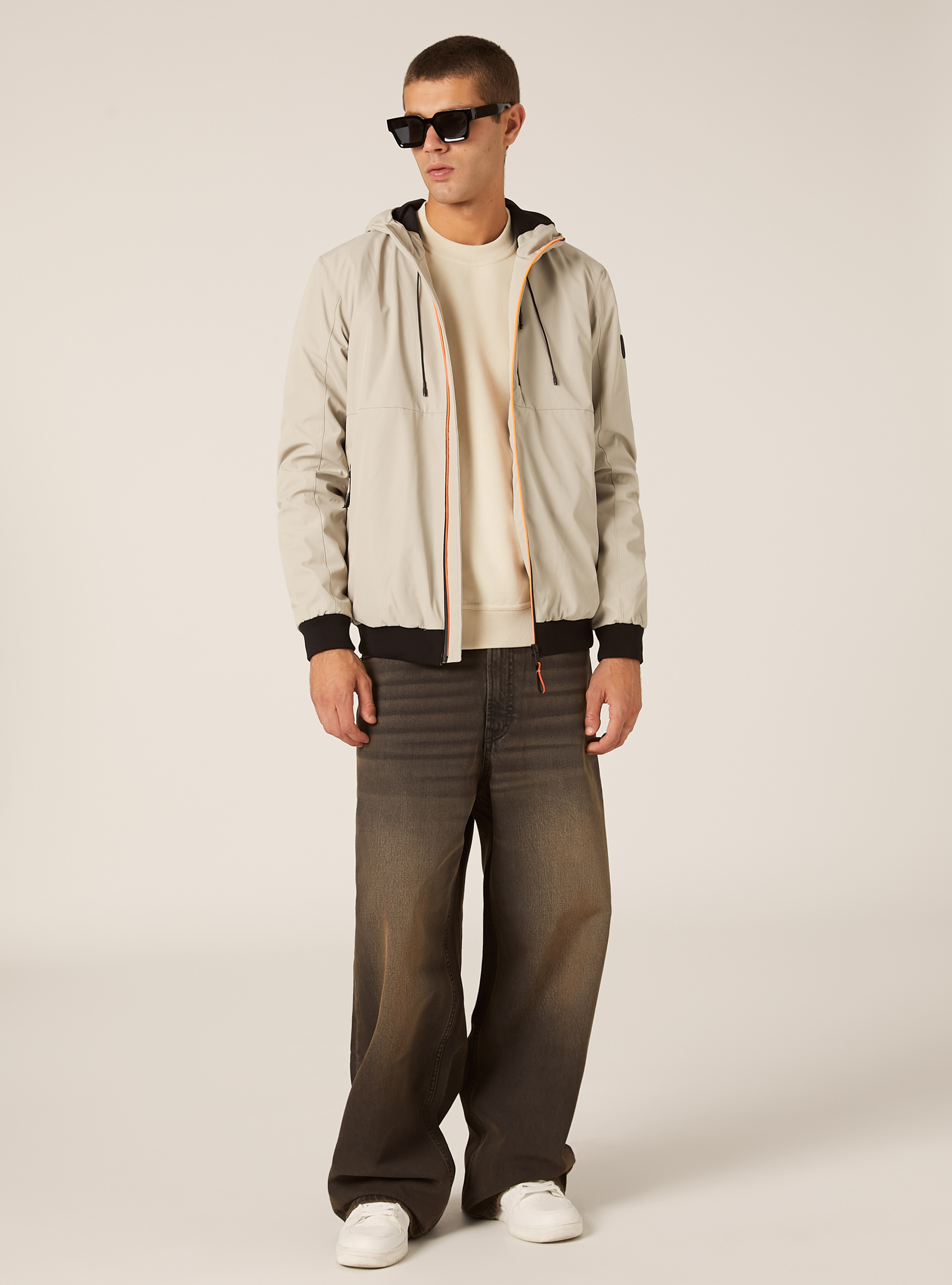 Blouson coupe-vent à capuche, CR3 CREAM LIGHT