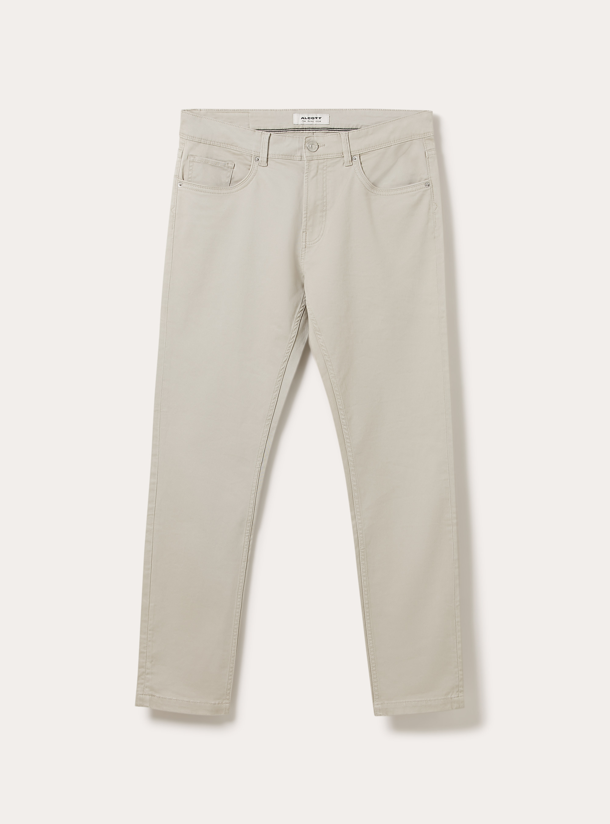 Skinny fit cotton trousers, BG3 BEIGE LIGHT