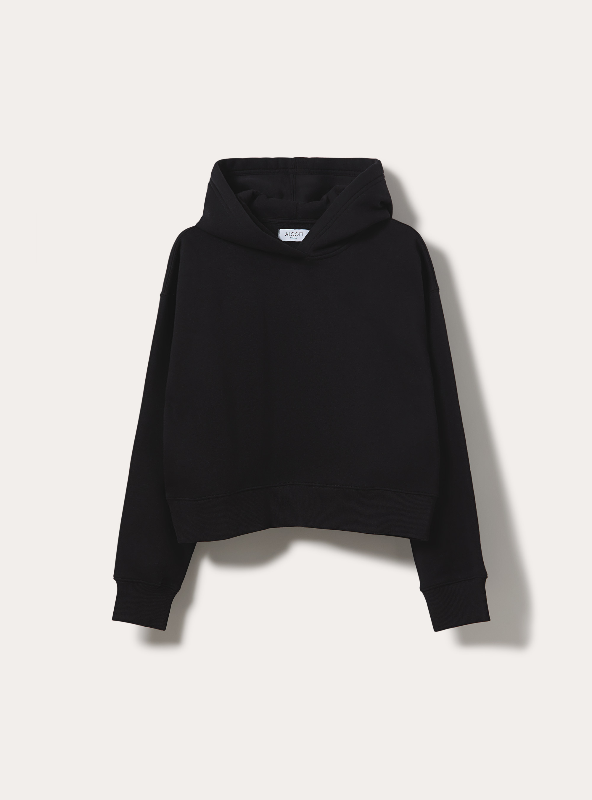 Felpa boxy con cappuccio, BK1 BLACK