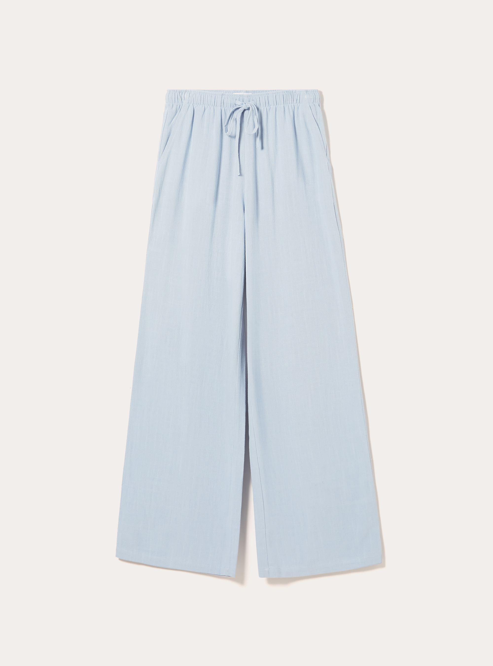 Linen blend palazzo trousers, AZ3 AZURE LIGHT