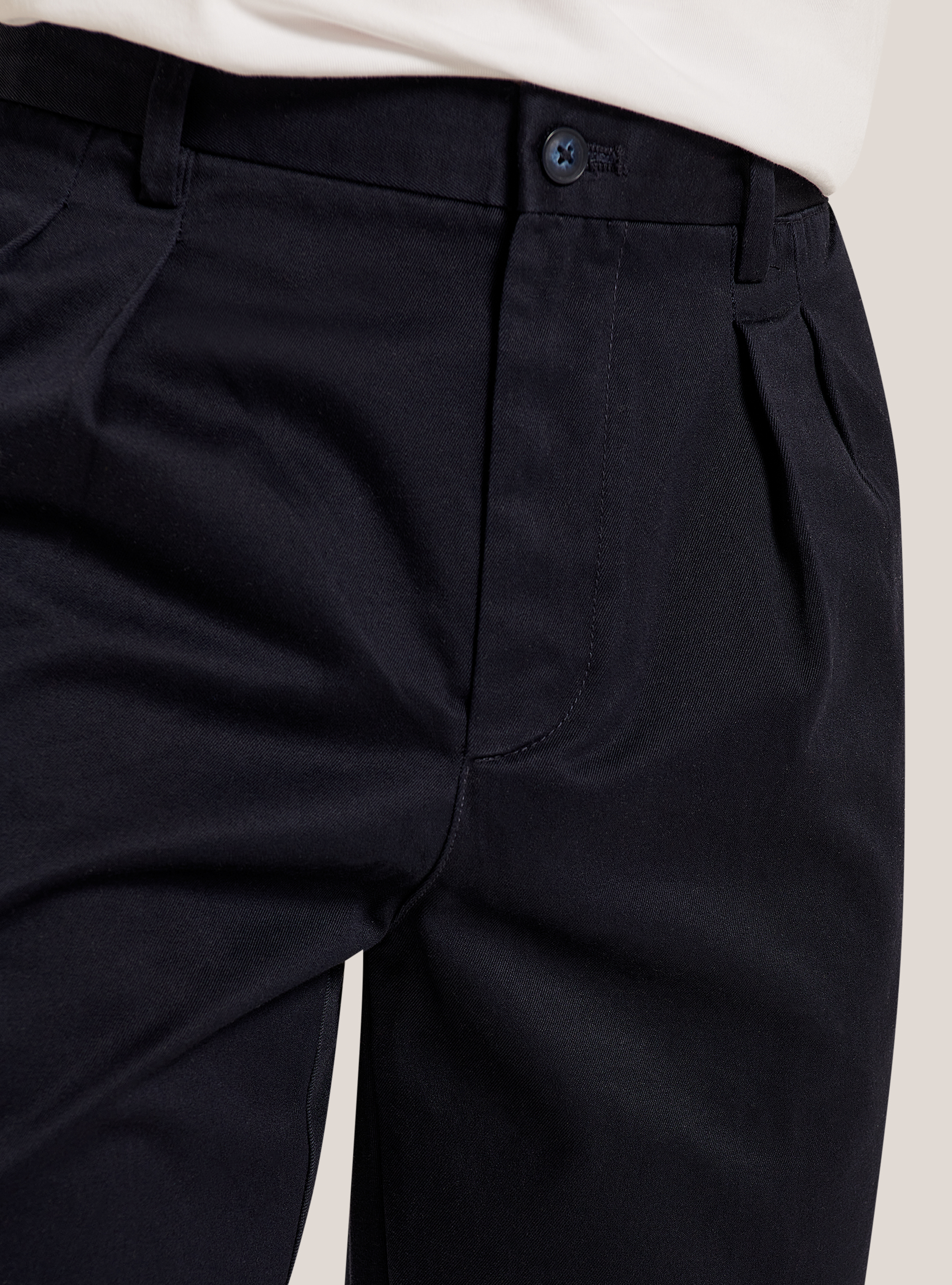 Pantalon en sergé avec pinces, C2282 NAVY