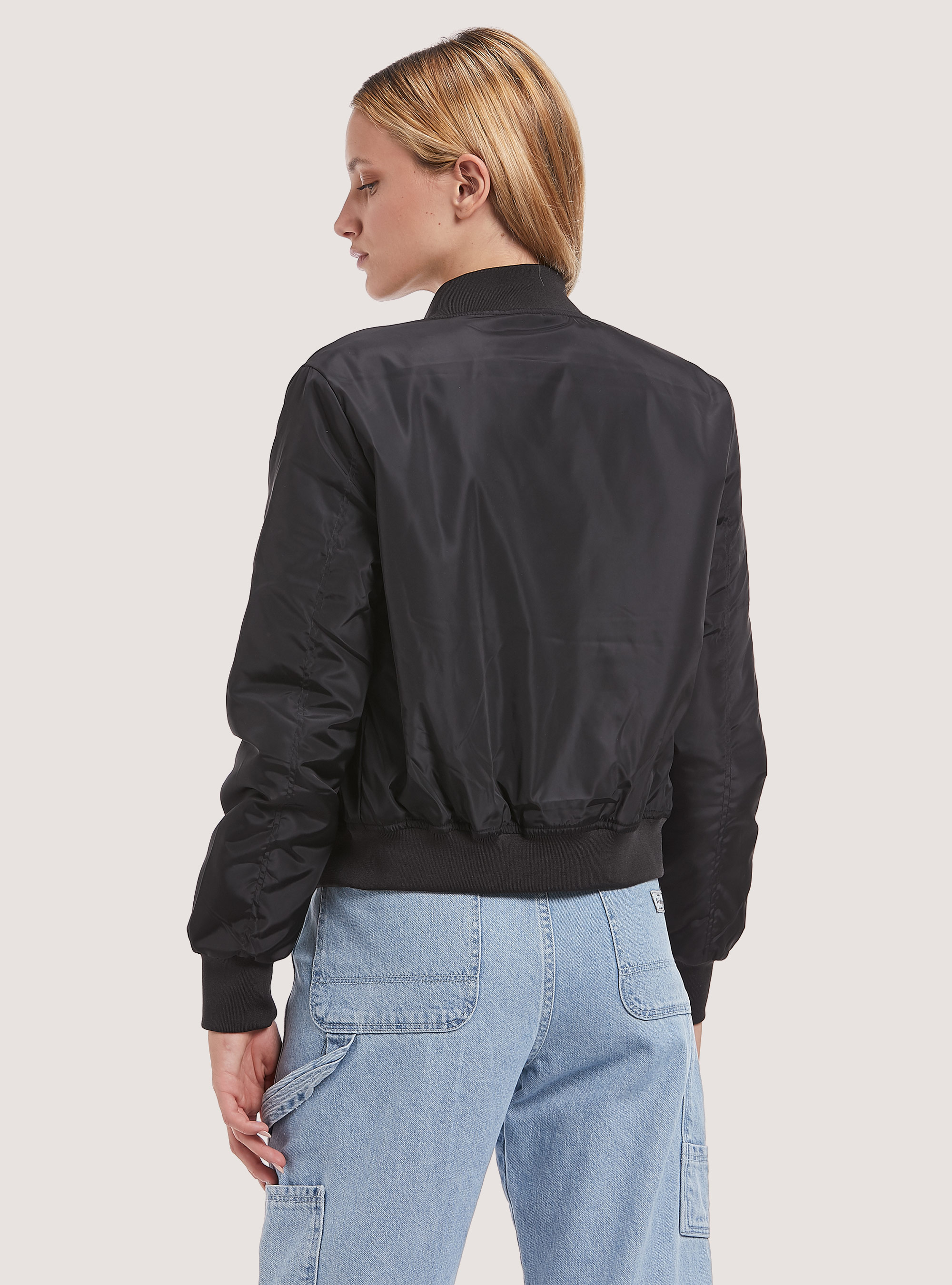 Bomber cropped con imbottitura riciclata, BK1 BLACK