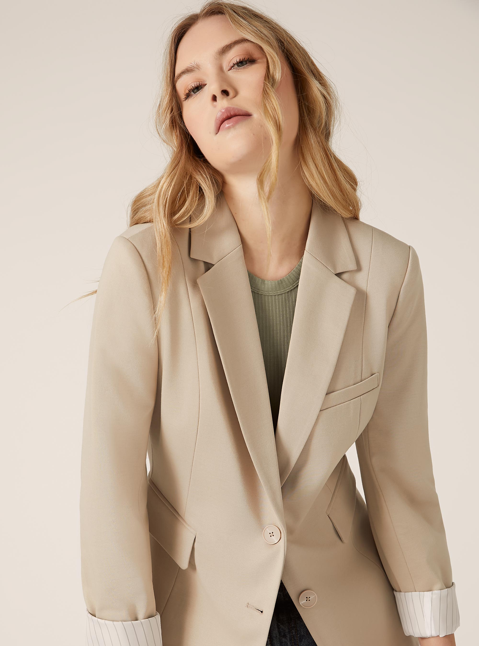 Jersey blazer, BG3 BEIGE LIGHT