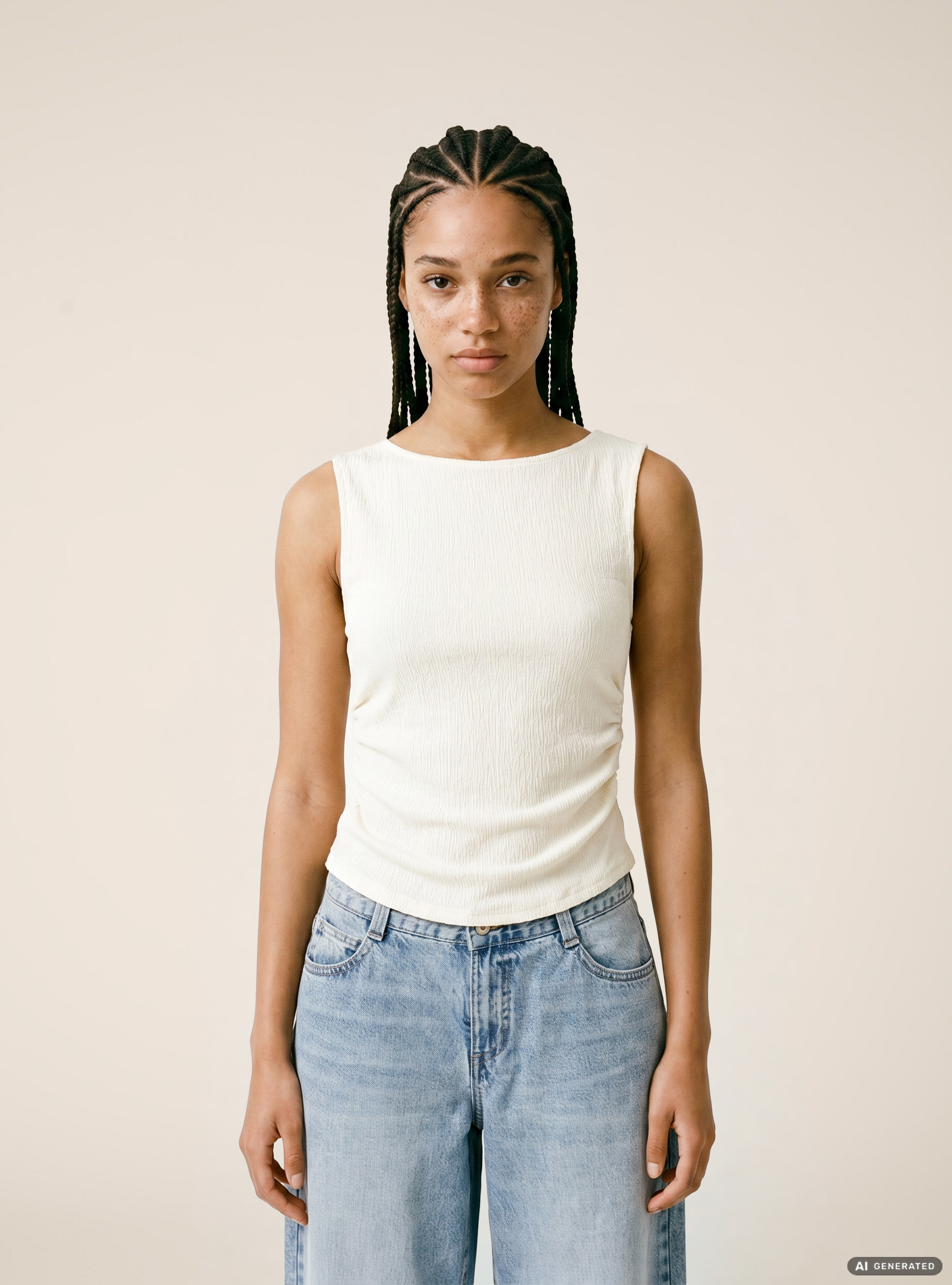 T-shirt maniche ad alette texturizzata, WH1 OFF WHITE