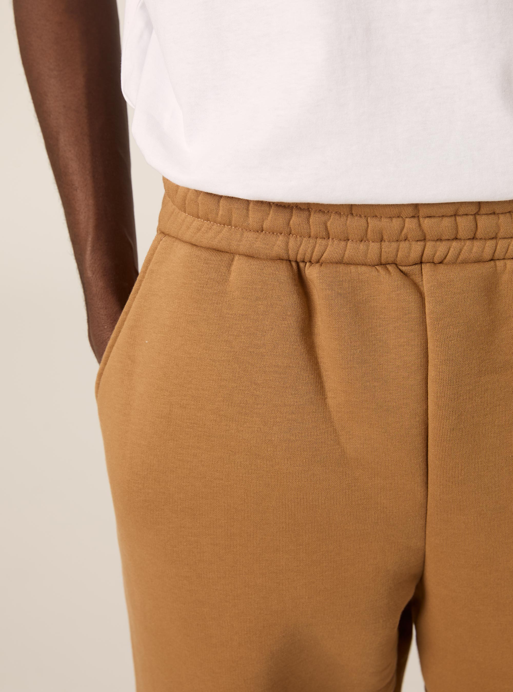 Loose fit fleece trousers, MTB2 TOBACCO MEL MED
