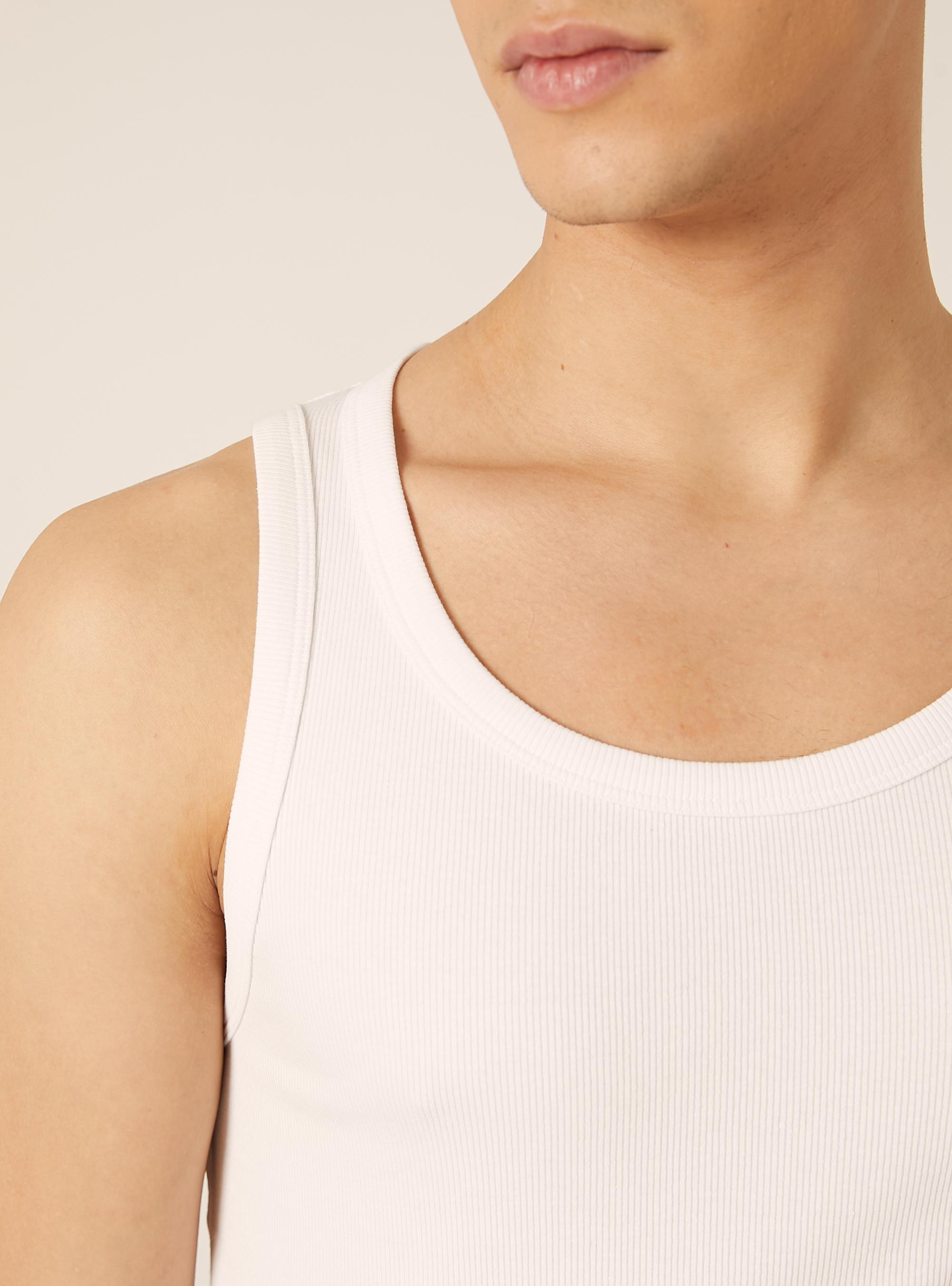 Camiseta de Tirantes B&aacute;sica Slim Fit de Canal&eacute;, WH3 WHITE