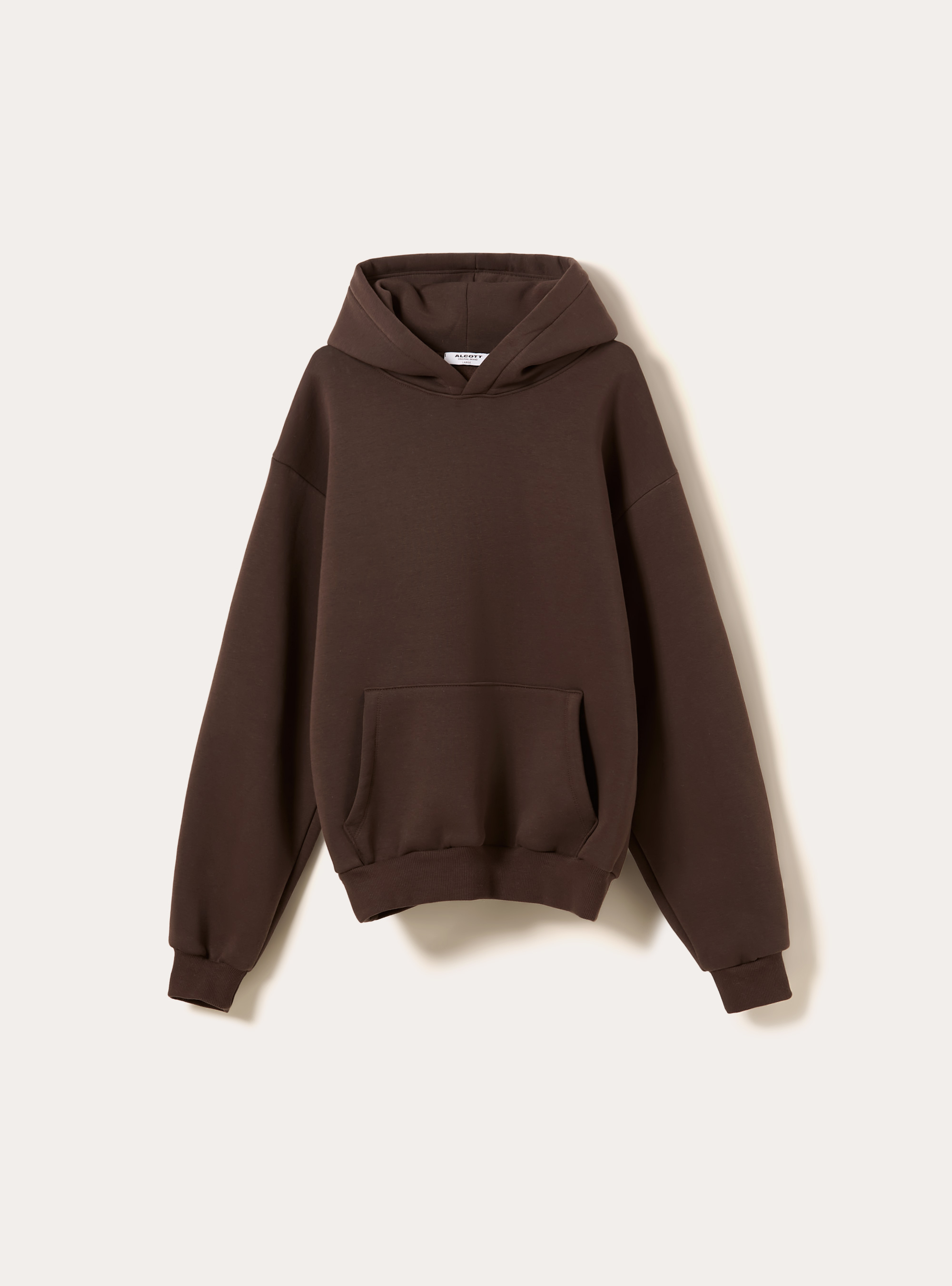 Sudadera con capucha y corte cuadrado, BR1 BROWN DARK