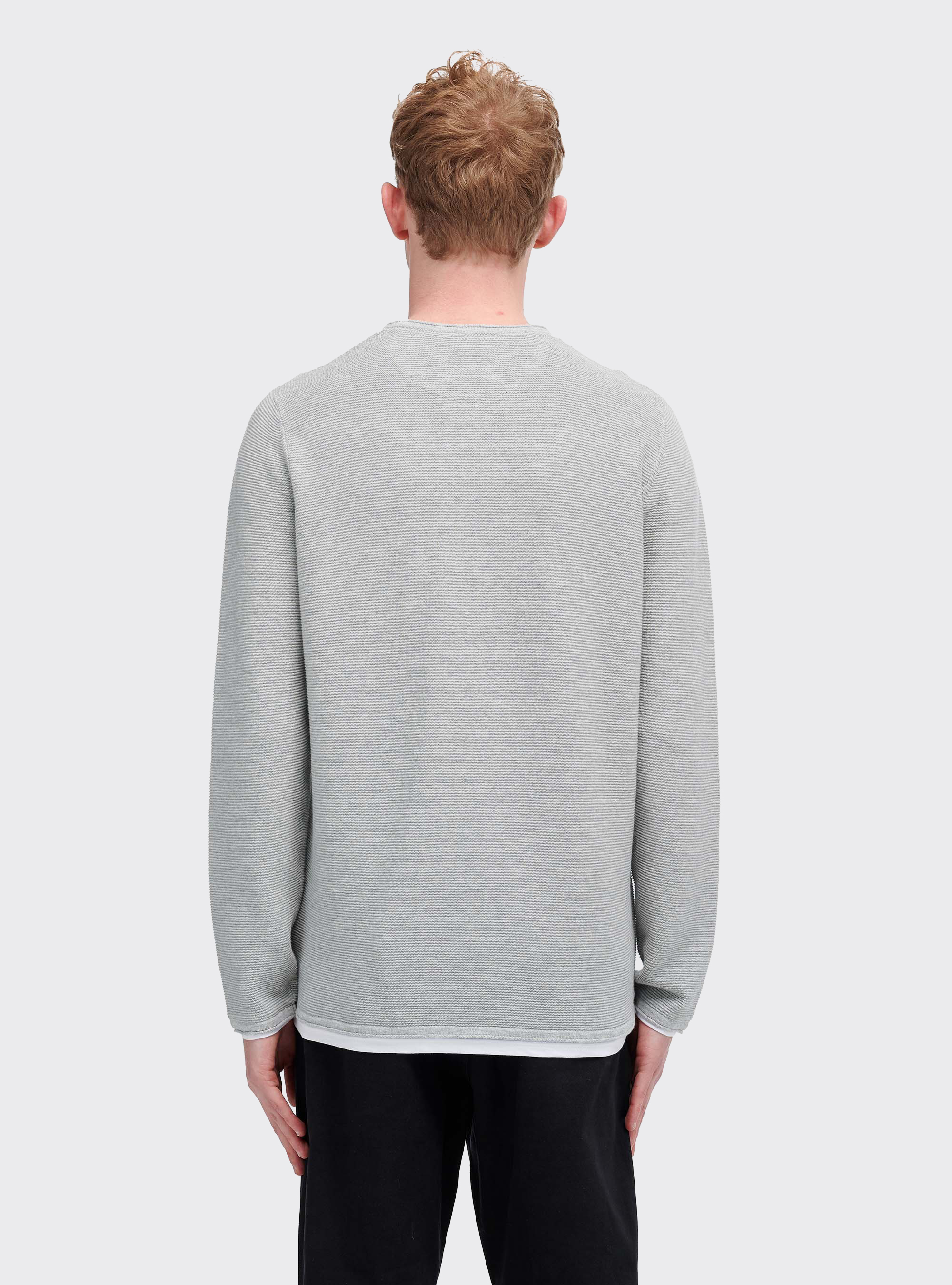 Roll neck sweater with T-shirt detail and one front pocket, LIGHT GREY MELANGE