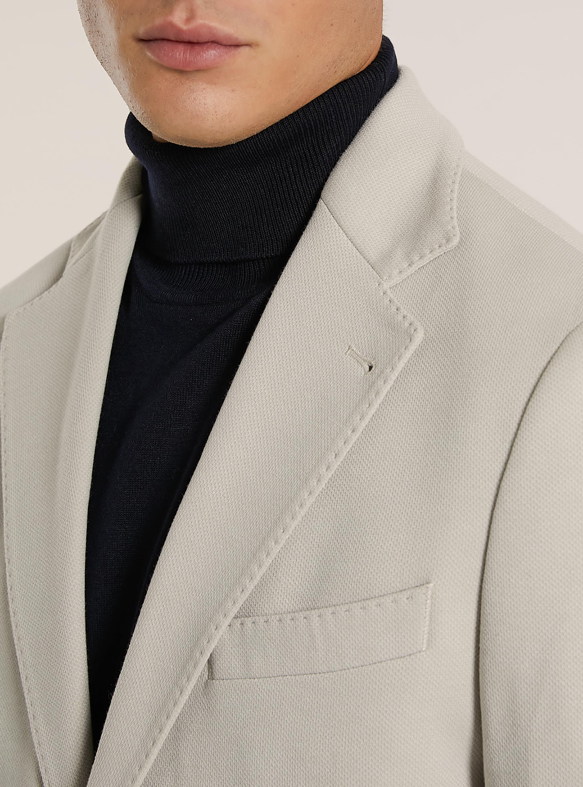 Giacca monopetto con texture a nido d'ape, BG2 BEIGE MEDIUM