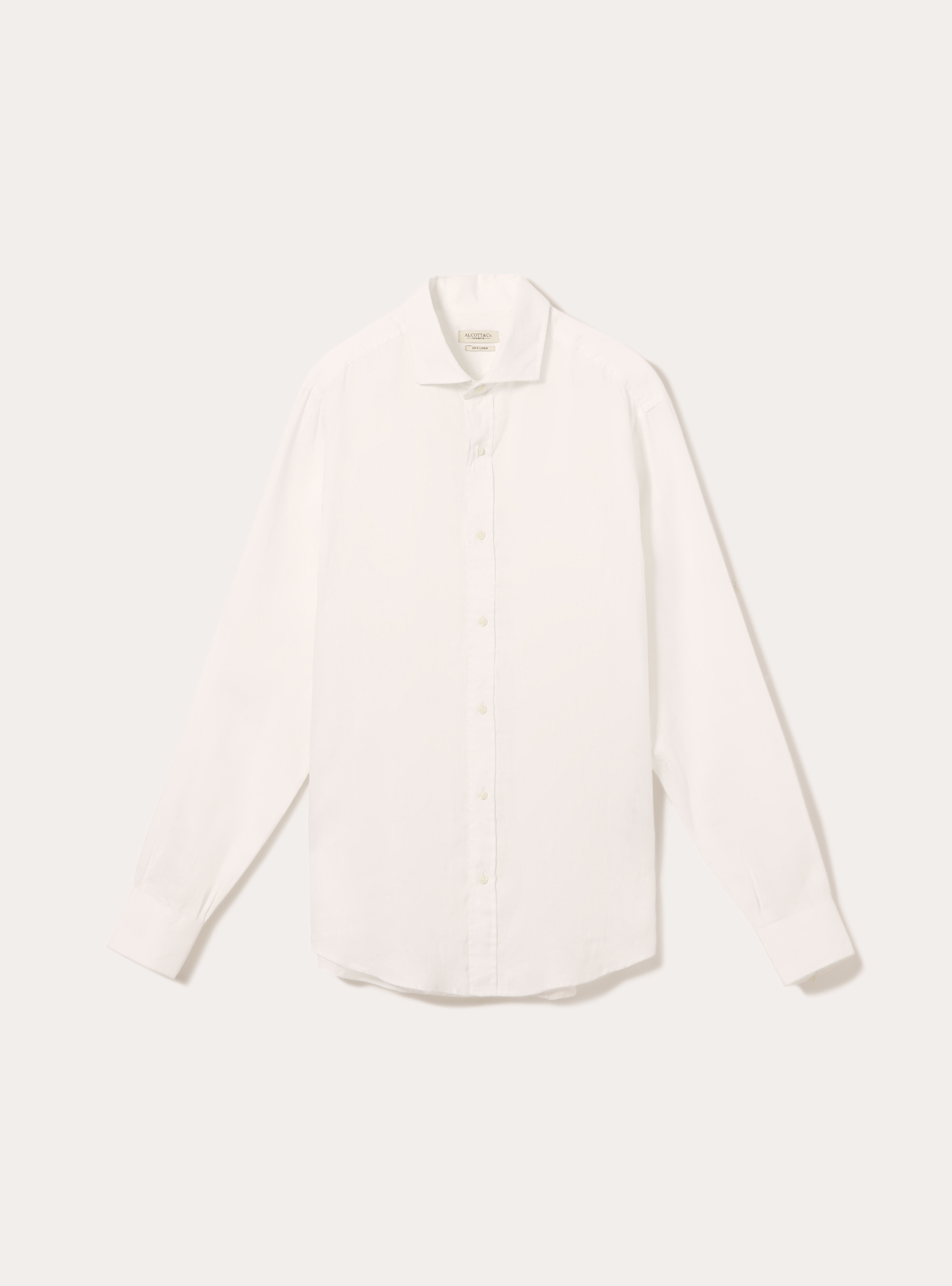 Langärmeliges Hemd aus reinem Leinen, WH3 WHITE