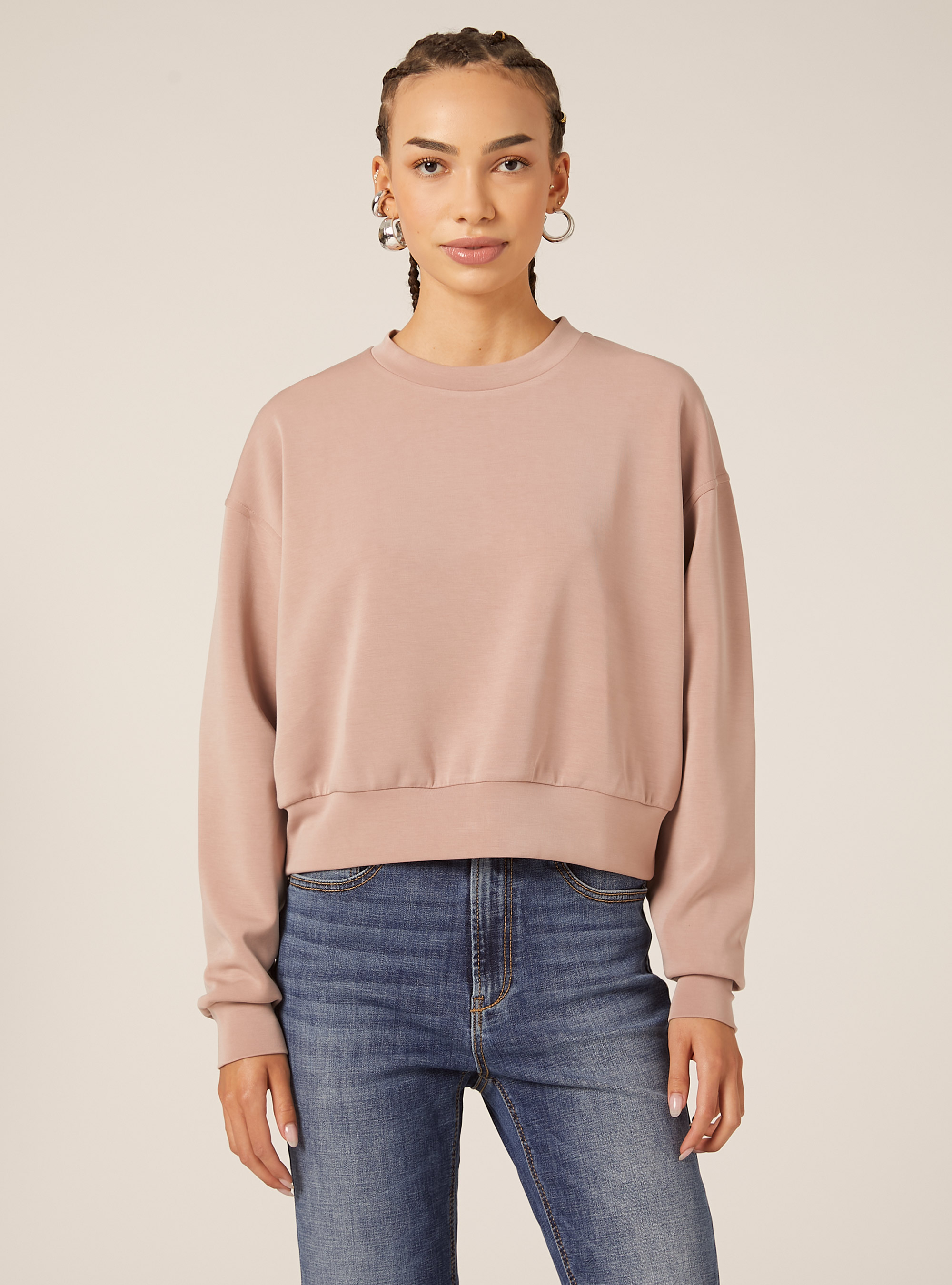 Soft touch sweatshirt, PK2 PINK MEDIUM