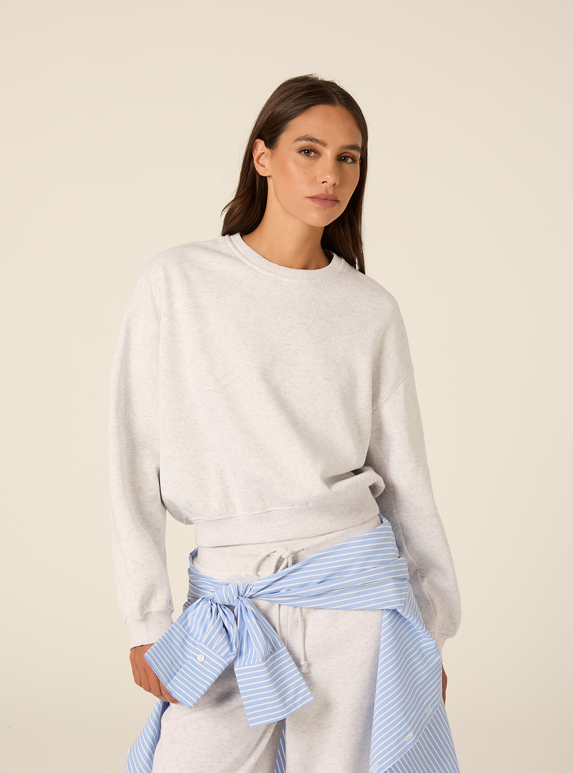 Felpa girocollo, MGY3 GREY MEL LIGHT