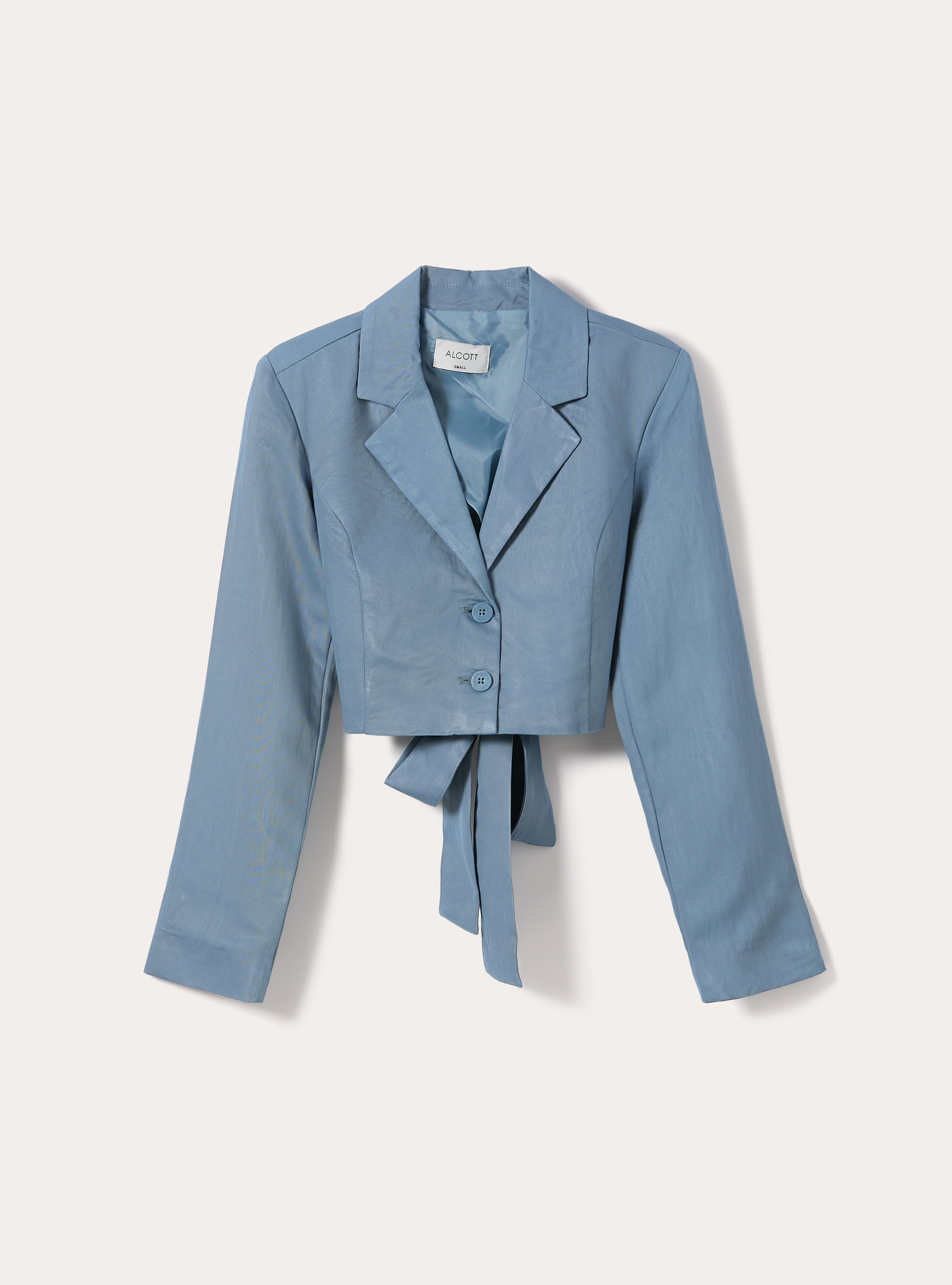 Giacca cropped con fiocco, AZ2 AZURE MEDIUM