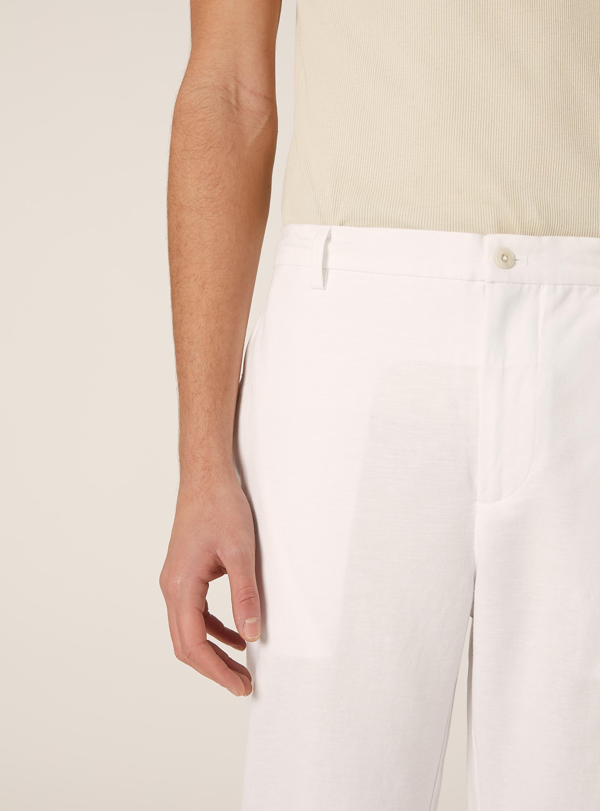 Linen blend chinos, WH1 OFF WHITE