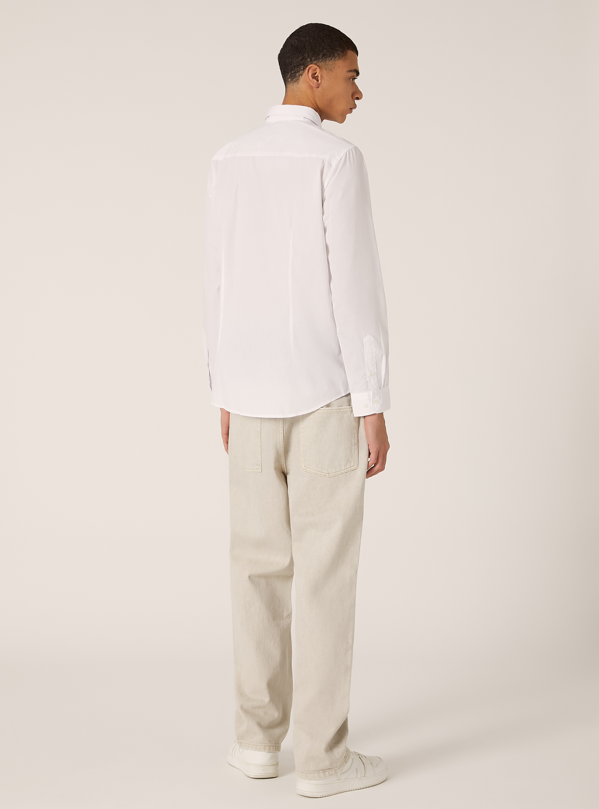 Chemise à manches longues unie, WH1 OFF WHITE
