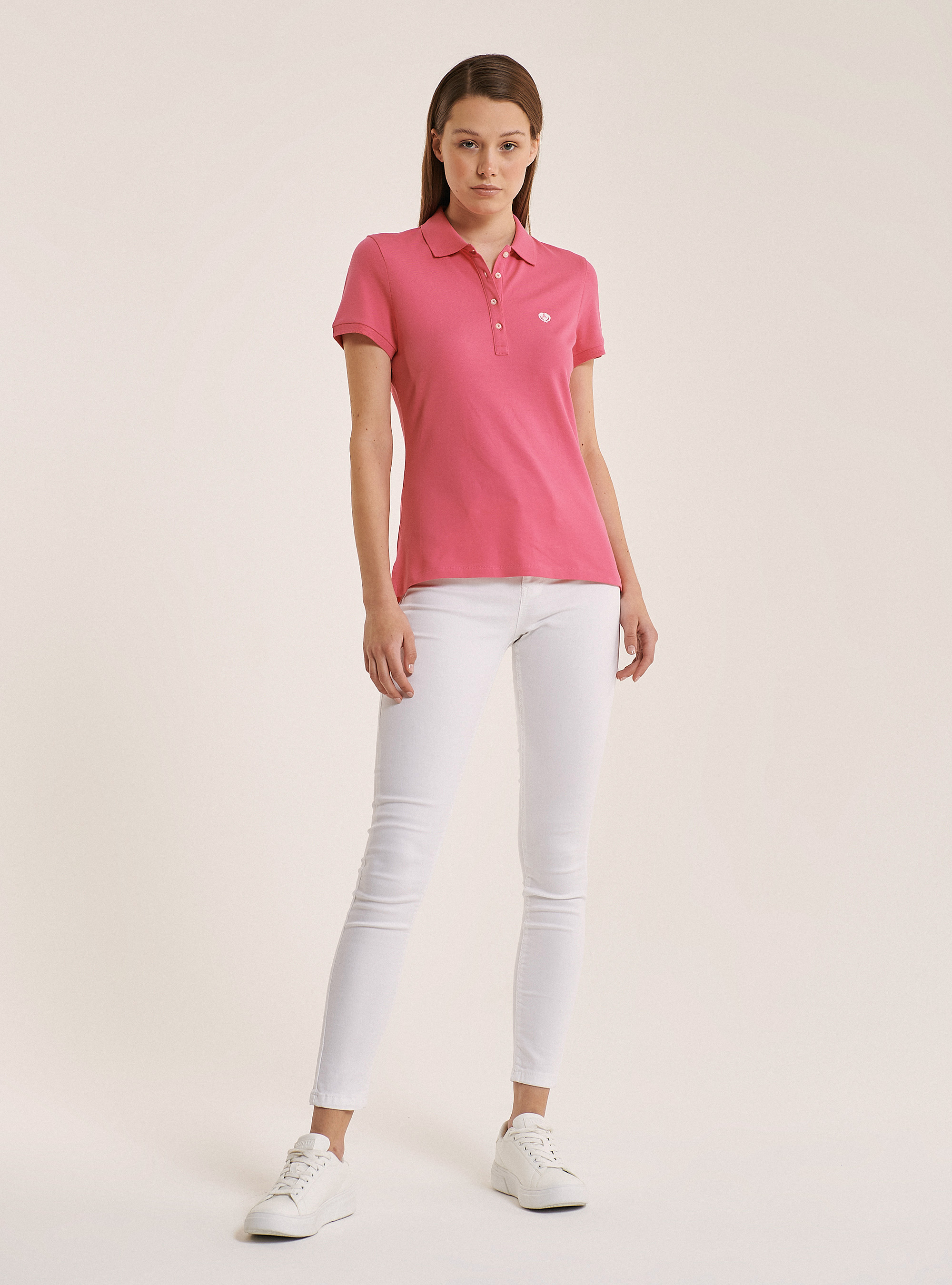 Polo de algodón piquet, C4511 FUXIA
