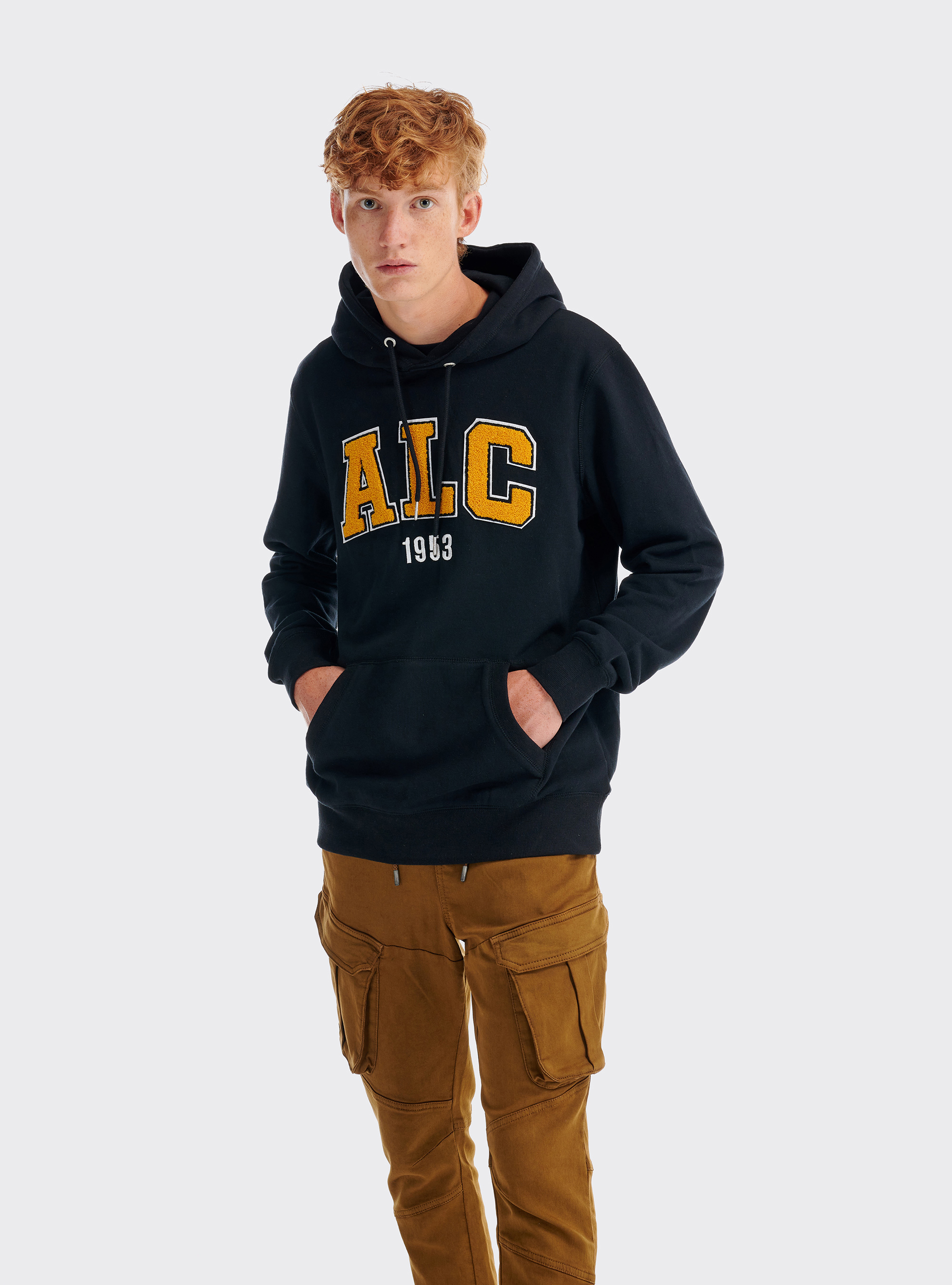 Sweat &agrave; capuche avec logo, C101 BLACK