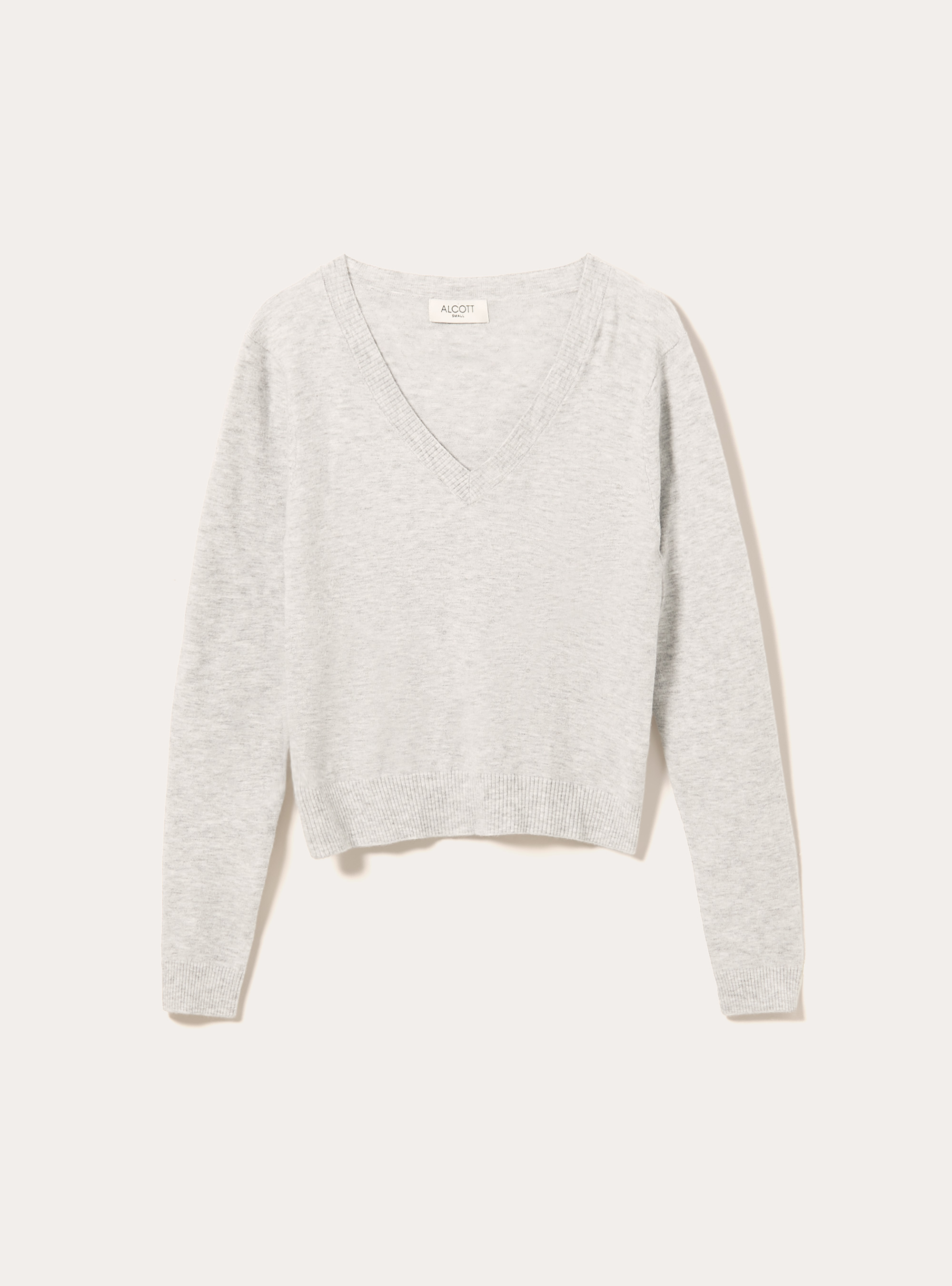 Boxy fit V-neck pullover, MGY2 GREY MEL MEDIUM