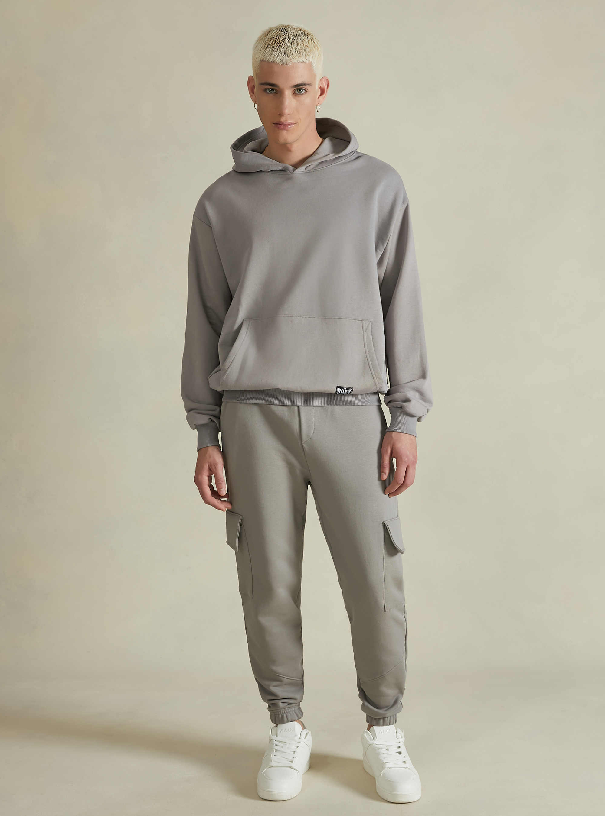 Boxy fit hoodie, GY2 GREY MEDIUM