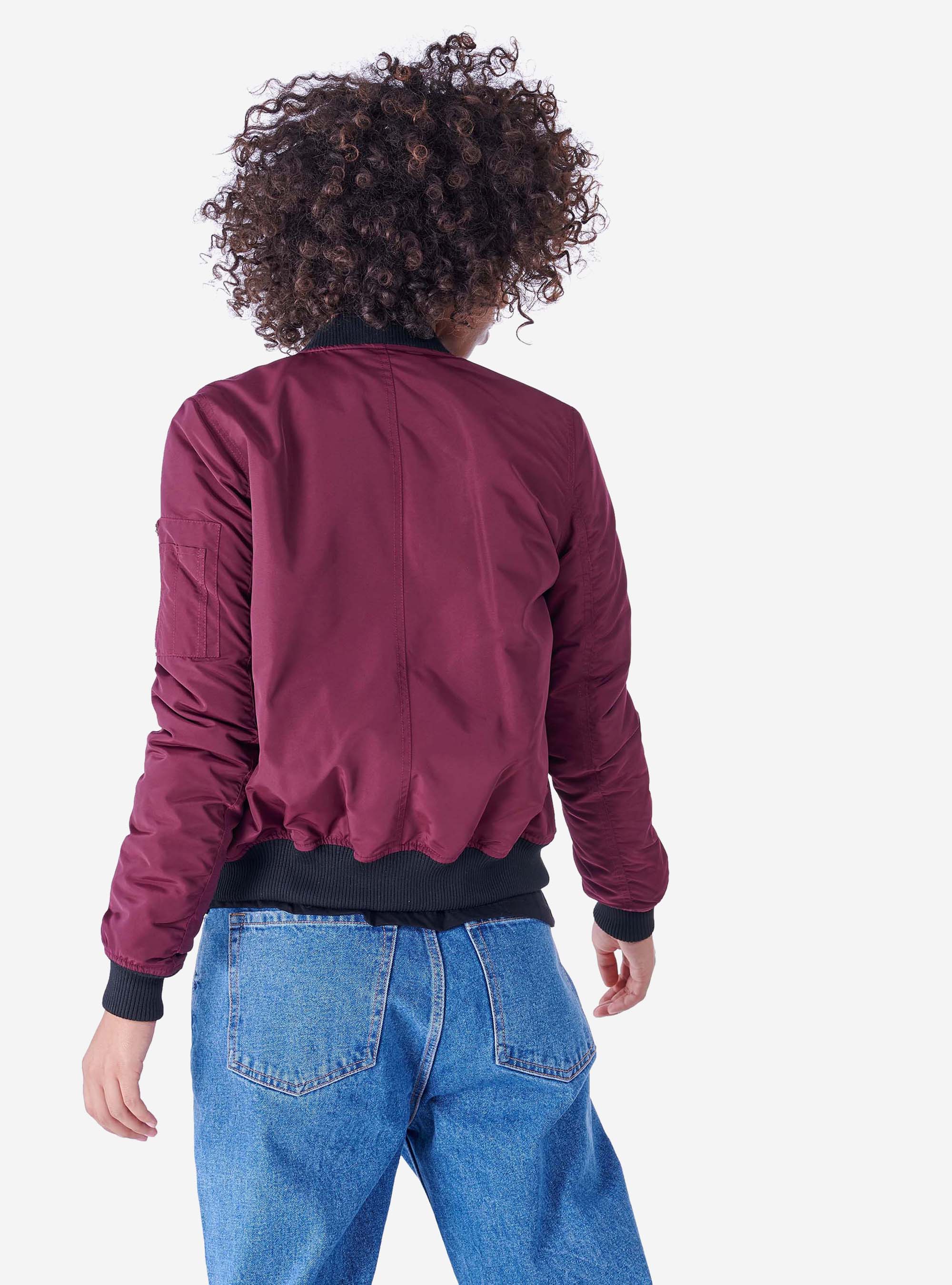 SATINATED BOMBER, C302 BORDEAUX