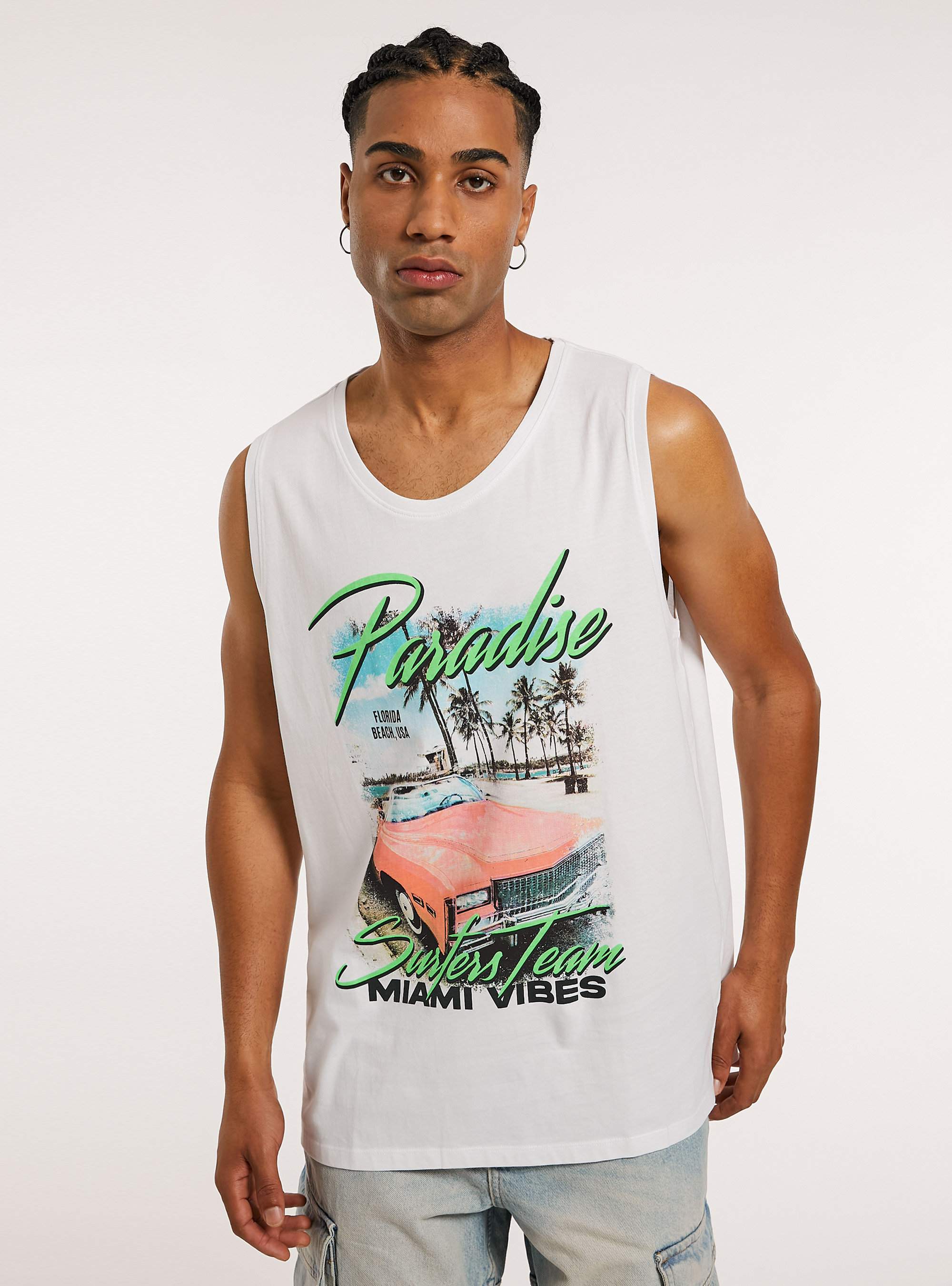 Canotta con grafiche summer, WH3 WHITE