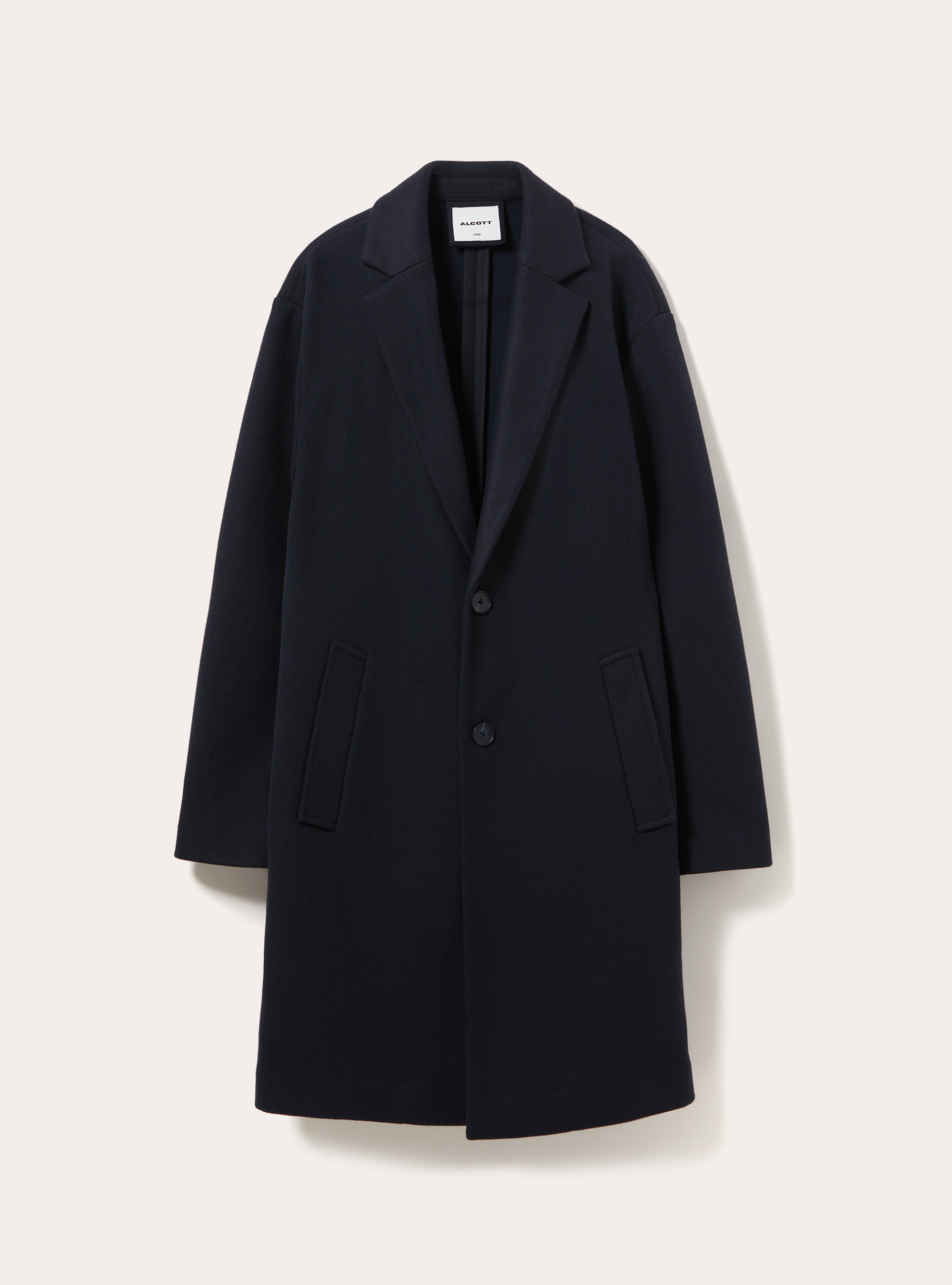 Unlined single breasted coat with lapels, NA1 NAVY DARK