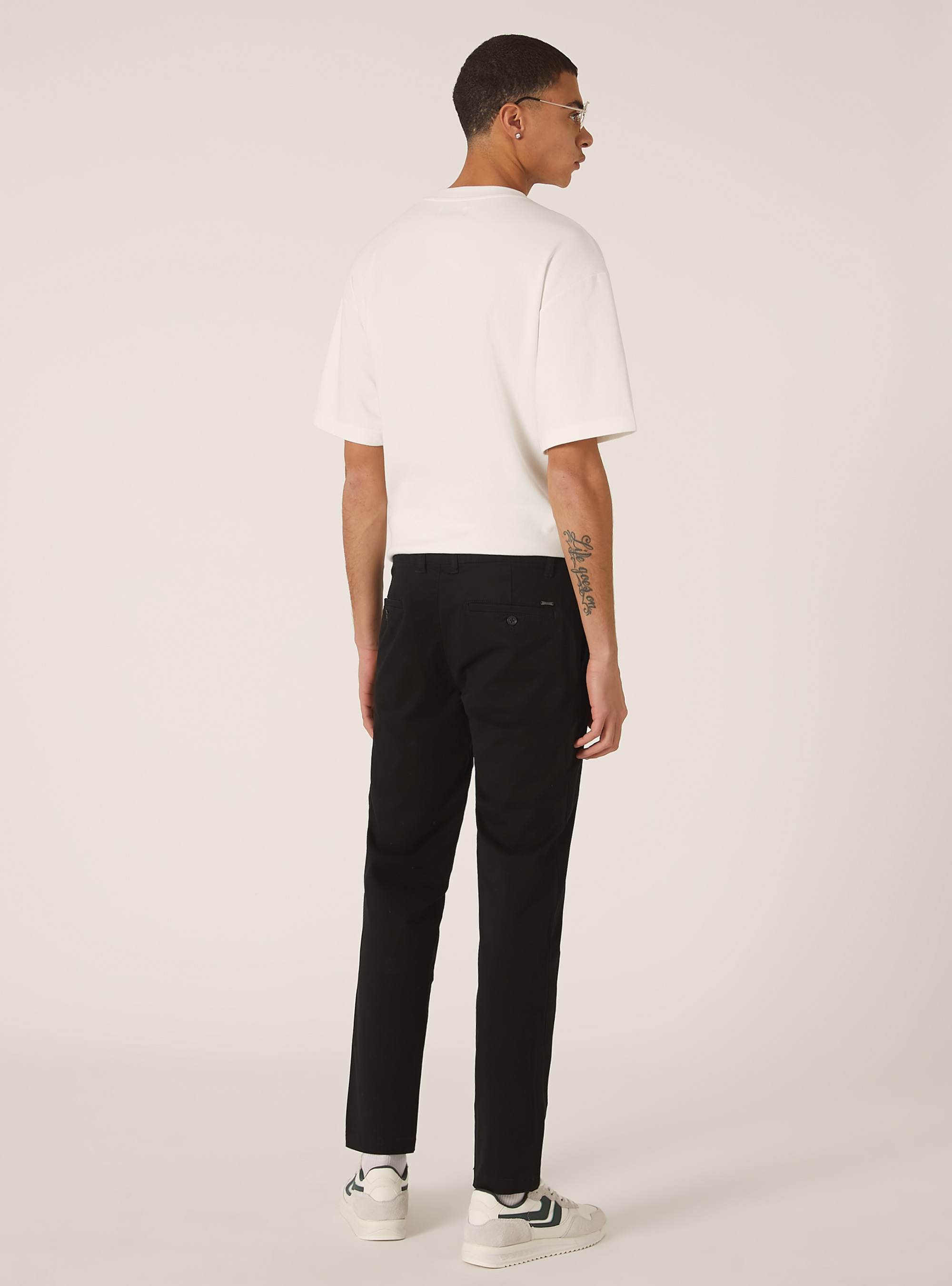 Skinny fit stretch twill chinos, BK1 BLACK