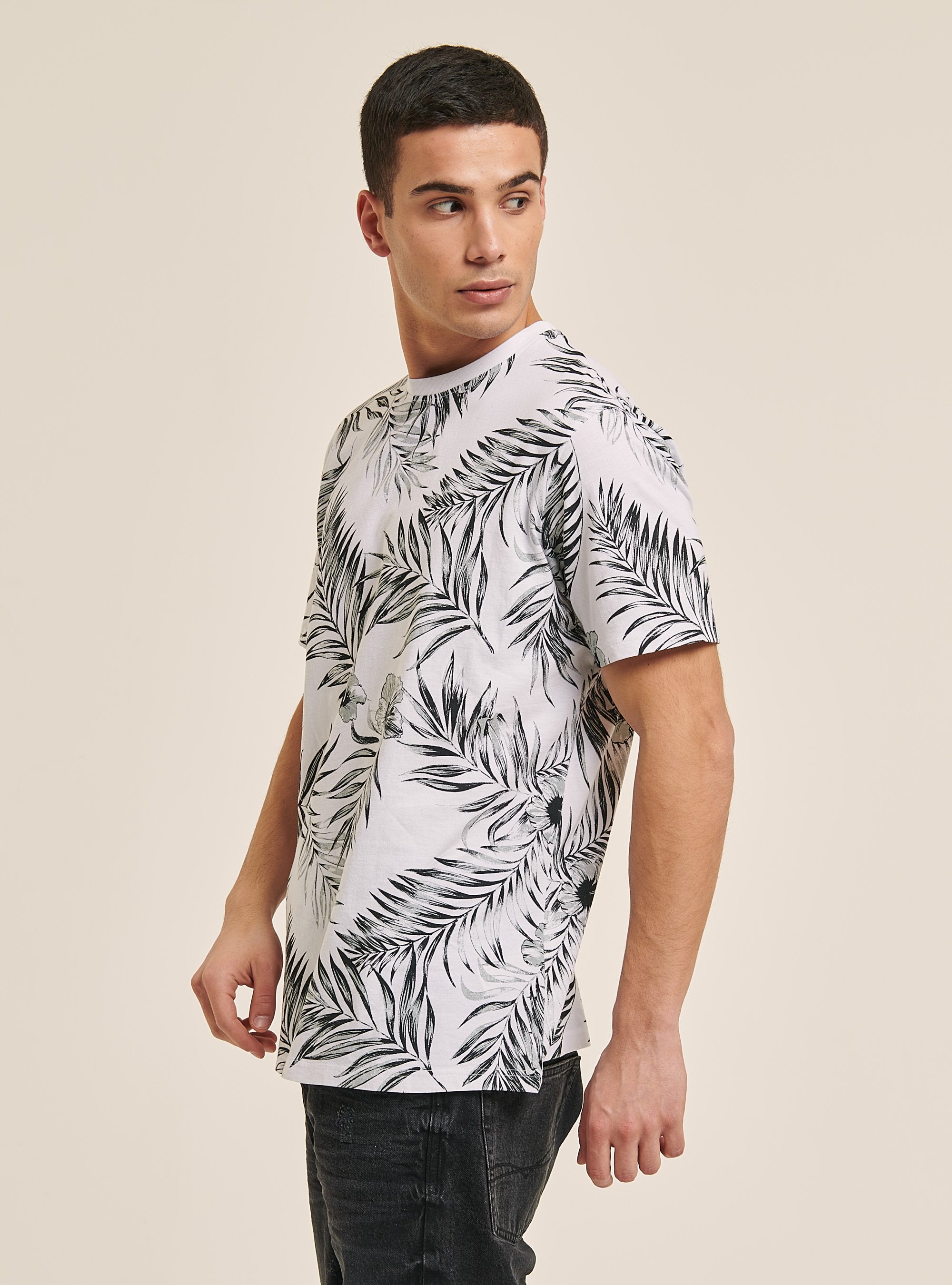 T-shirt with all over palm print, FLOWERS