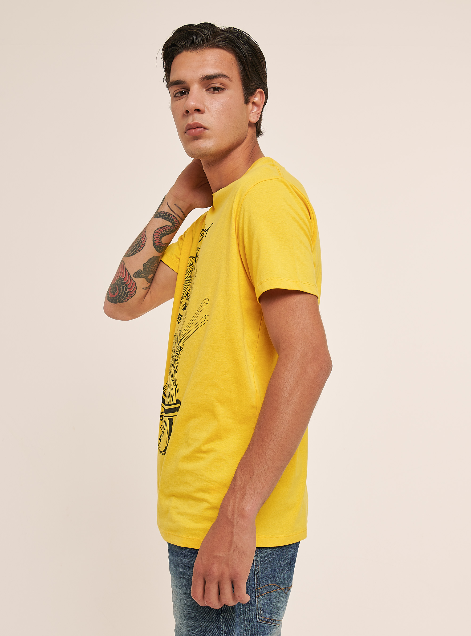 T-shirt con stampa, C7750 YELLOW