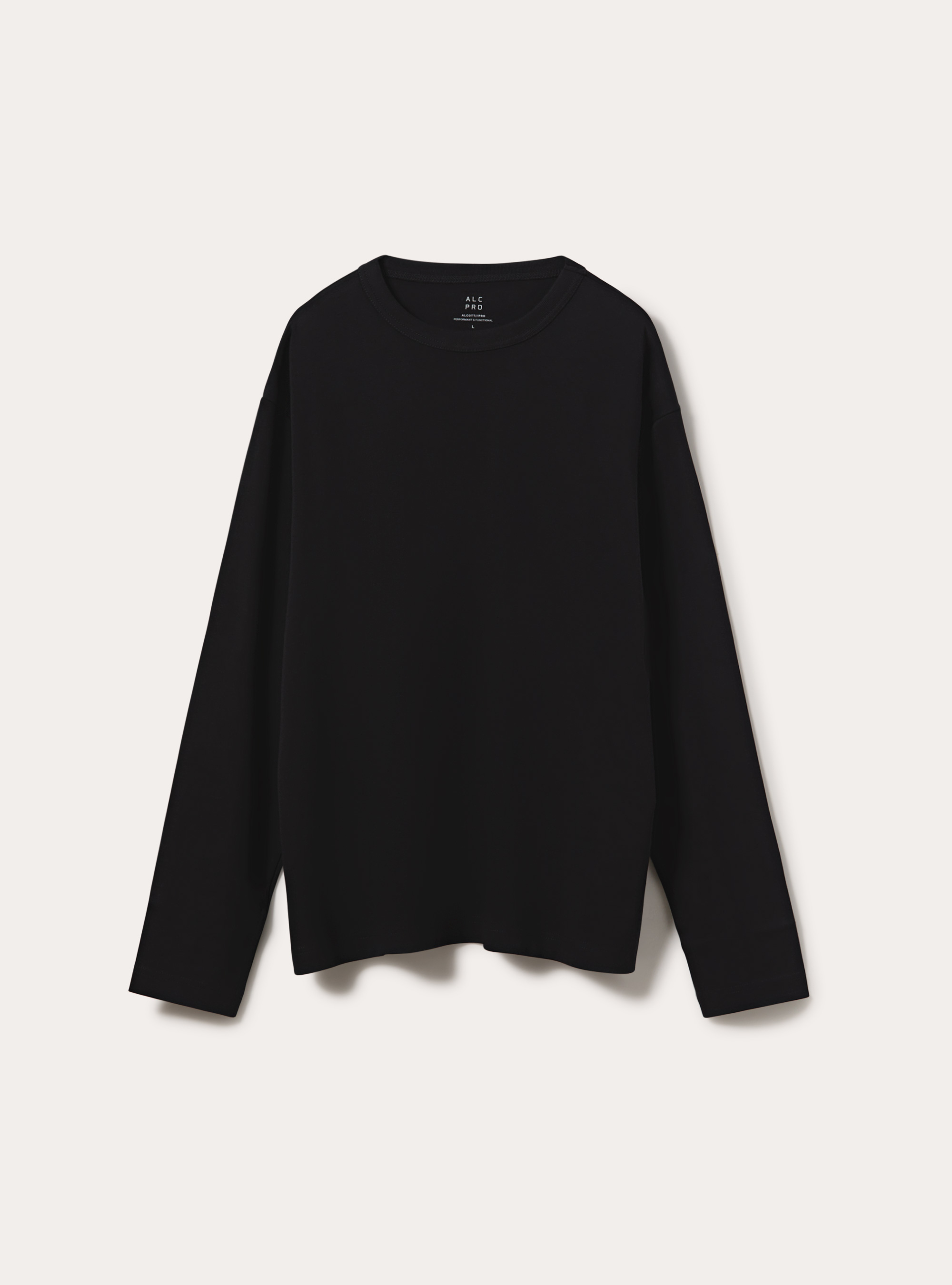 T-shirt a maniche lunghe in jersey interlock, BK1 BLACK