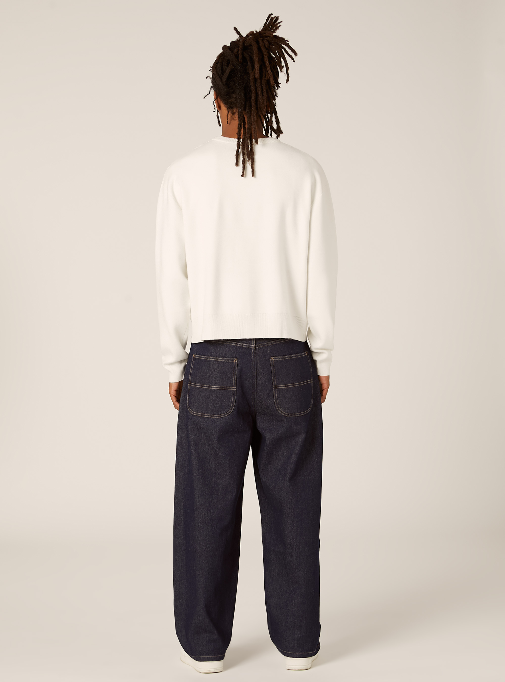 Jersey suave de corte cuadrado, WH2 WHITE