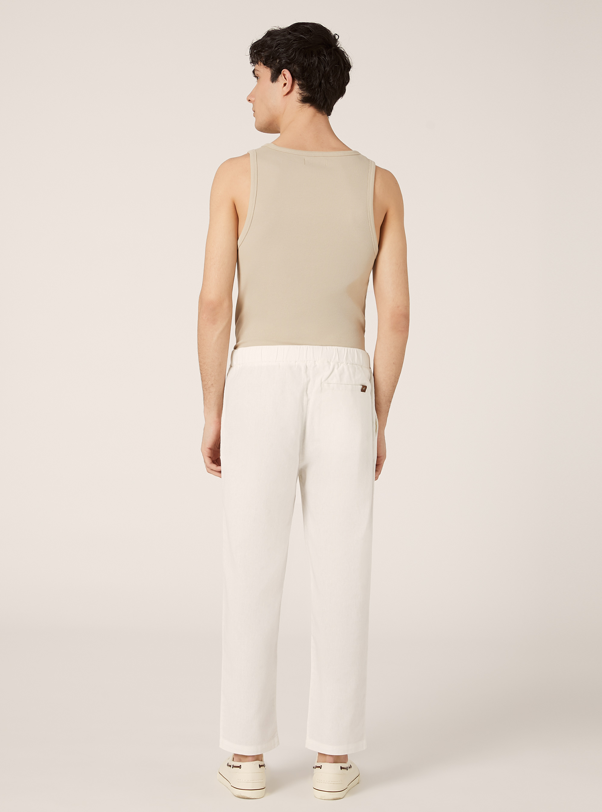 Jogginghose aus Leinenmischung, WH1 OFF WHITE